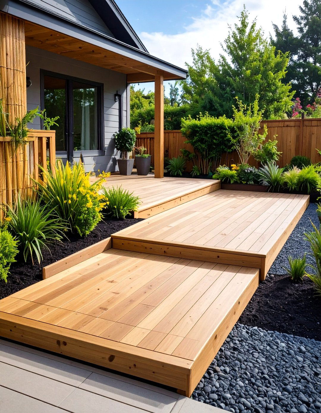 Universal Design Porch Deck with Ramp - 20 Front Porch Deck Ideas