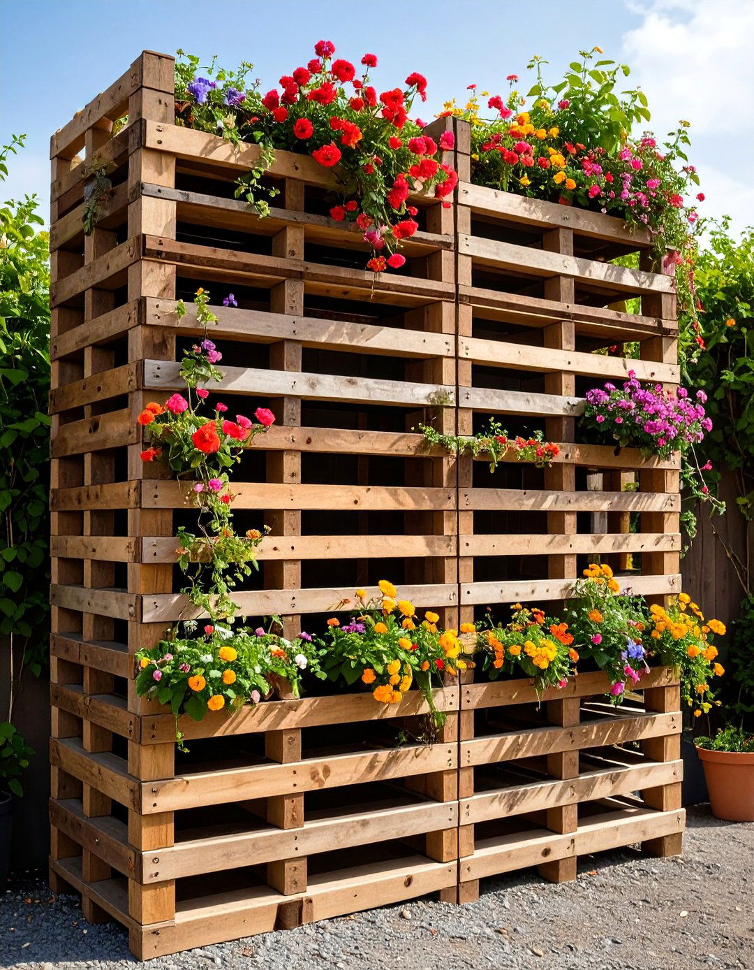 Upcycled Pallet Planter Garden Screening - 20 Garden Screening Ideas