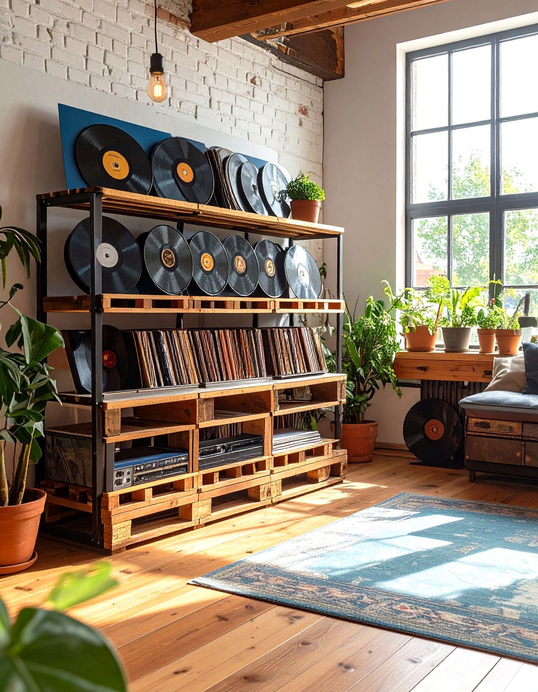 Upcycled Pallet Racks - 20 Vinyl Record Storage Ideas
