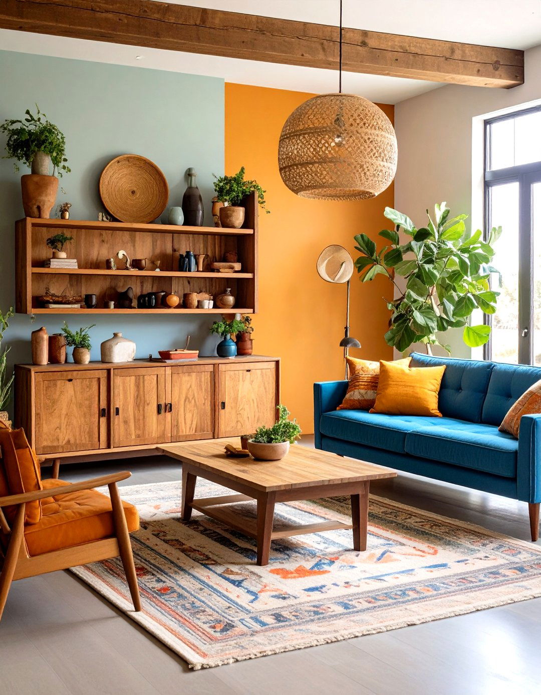 Upcycled and Vintage Pieces for Sustainable Character - 20 Earthy Living Room Decor Ideas