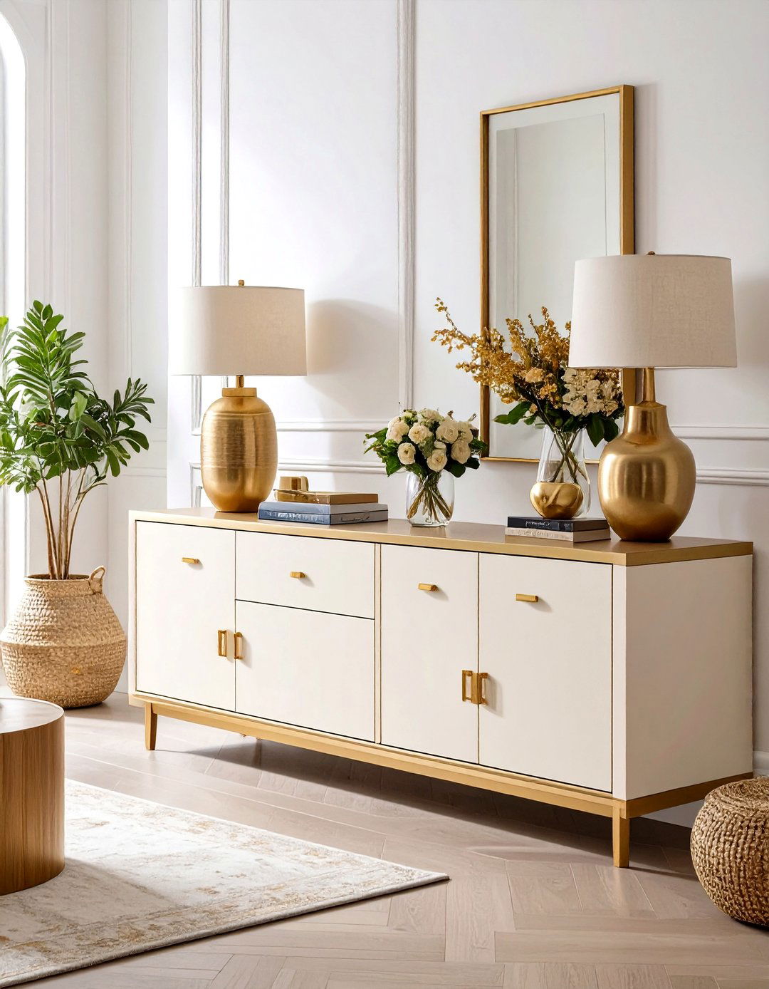 Upgrade Hardware for Instant Cohesion - 20 Cream and Gold Living Room Ideas