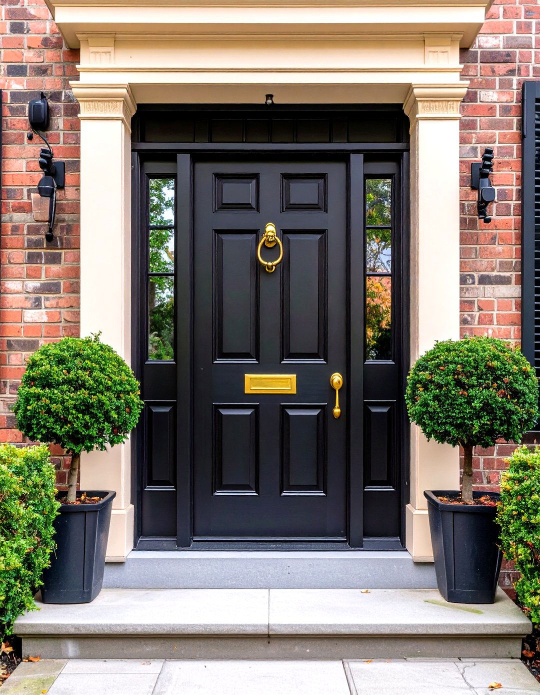 Upgraded Hardware Statement in Front Door Decor - 20 Front Door Decor Ideas