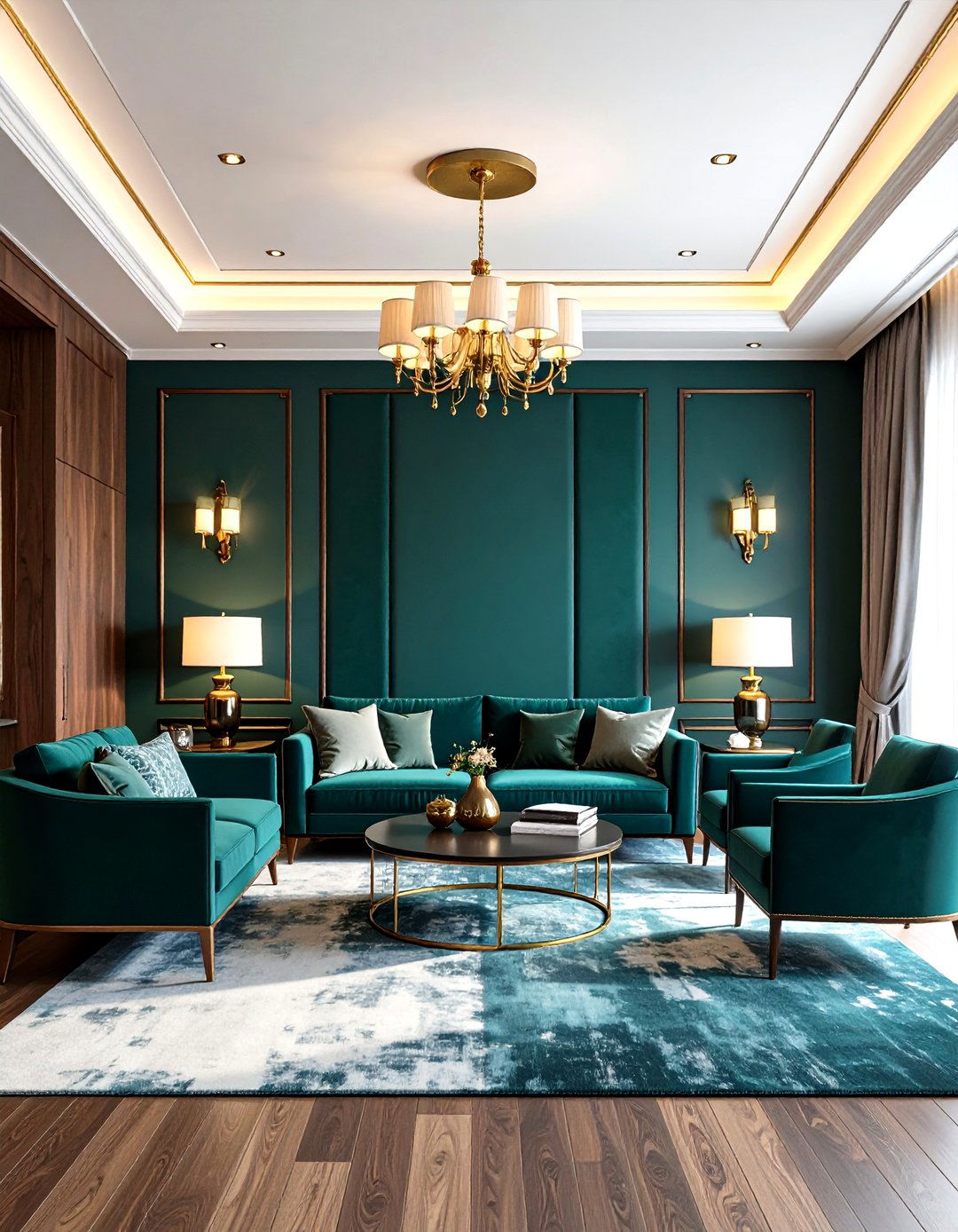 Upholstered Dark Green Accent Wall for Luxe Acoustics - 20 Dark Green Accent Wall Ideas