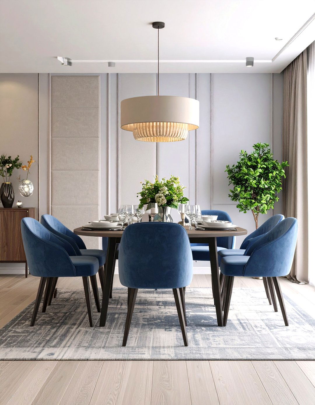 Upholstered Fabric Accent Wall - 20 Dining Room Accent Wall Ideas