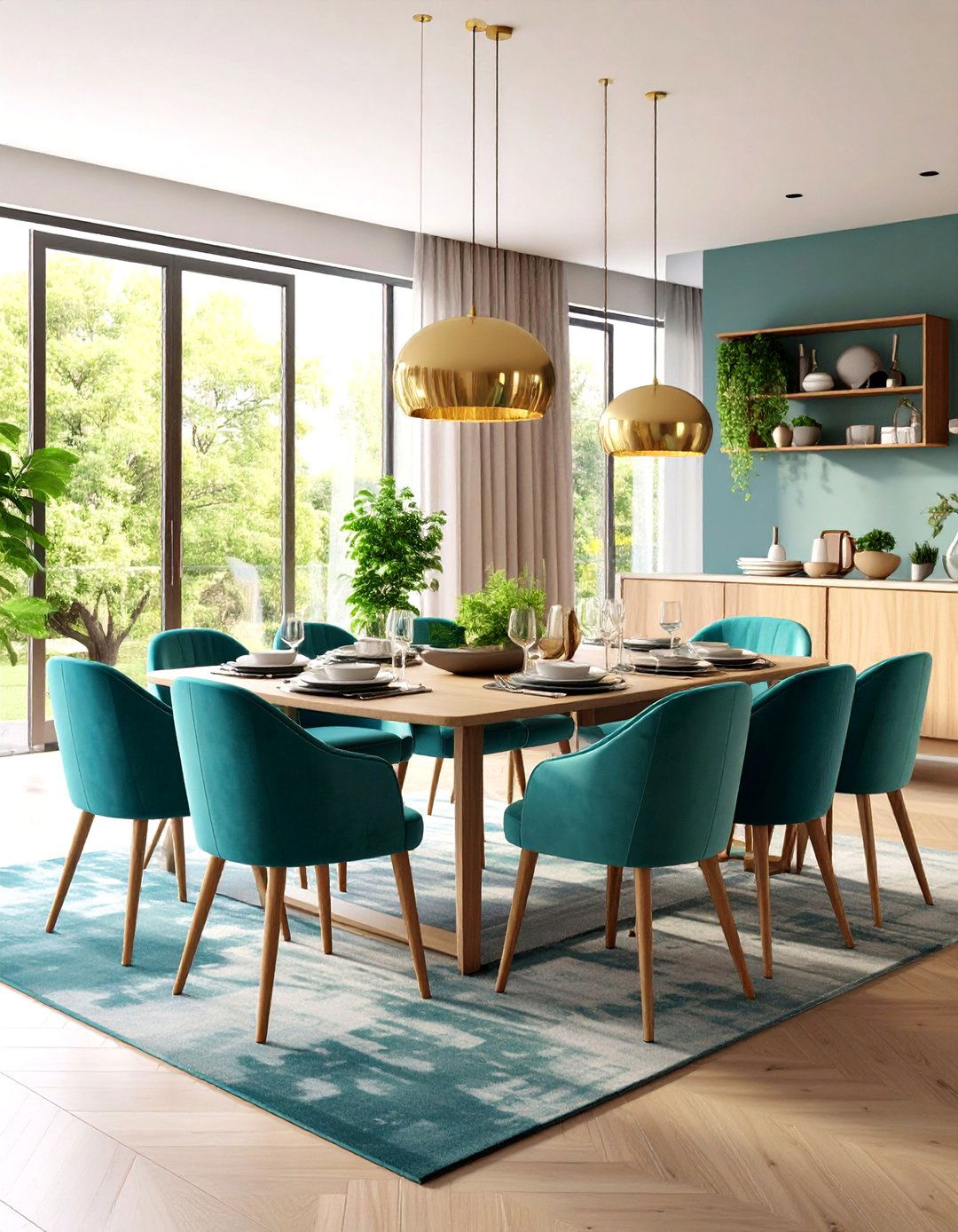 Upholstered Ottomans Provide Flexible Dining Room Storage - 20 Dining Room Storage Ideas