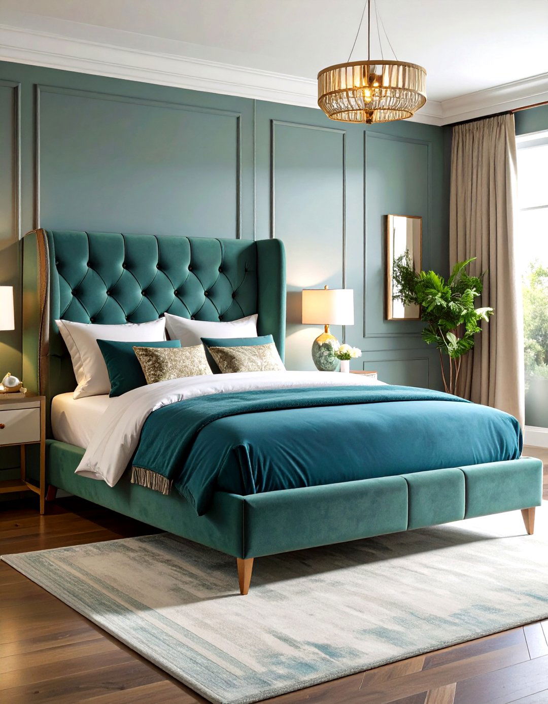 Upholstered Platform Bed Design with Wingback Headboard - 20 Unique Bed Design Ideas