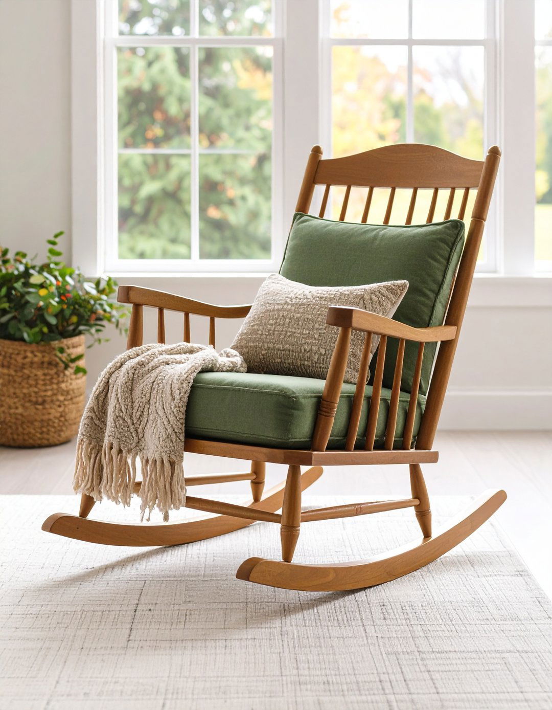 Upholstered Rocking Chair in Sage - 20 Sage Green Nursery Ideas