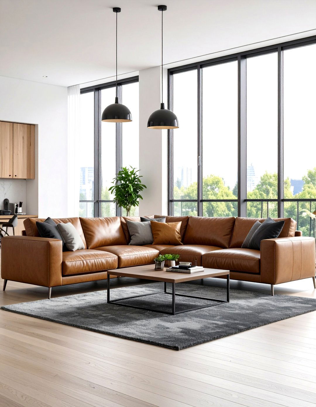 Urban Contemporary Chic - 20 Brown Leather Couch Living Room Ideas