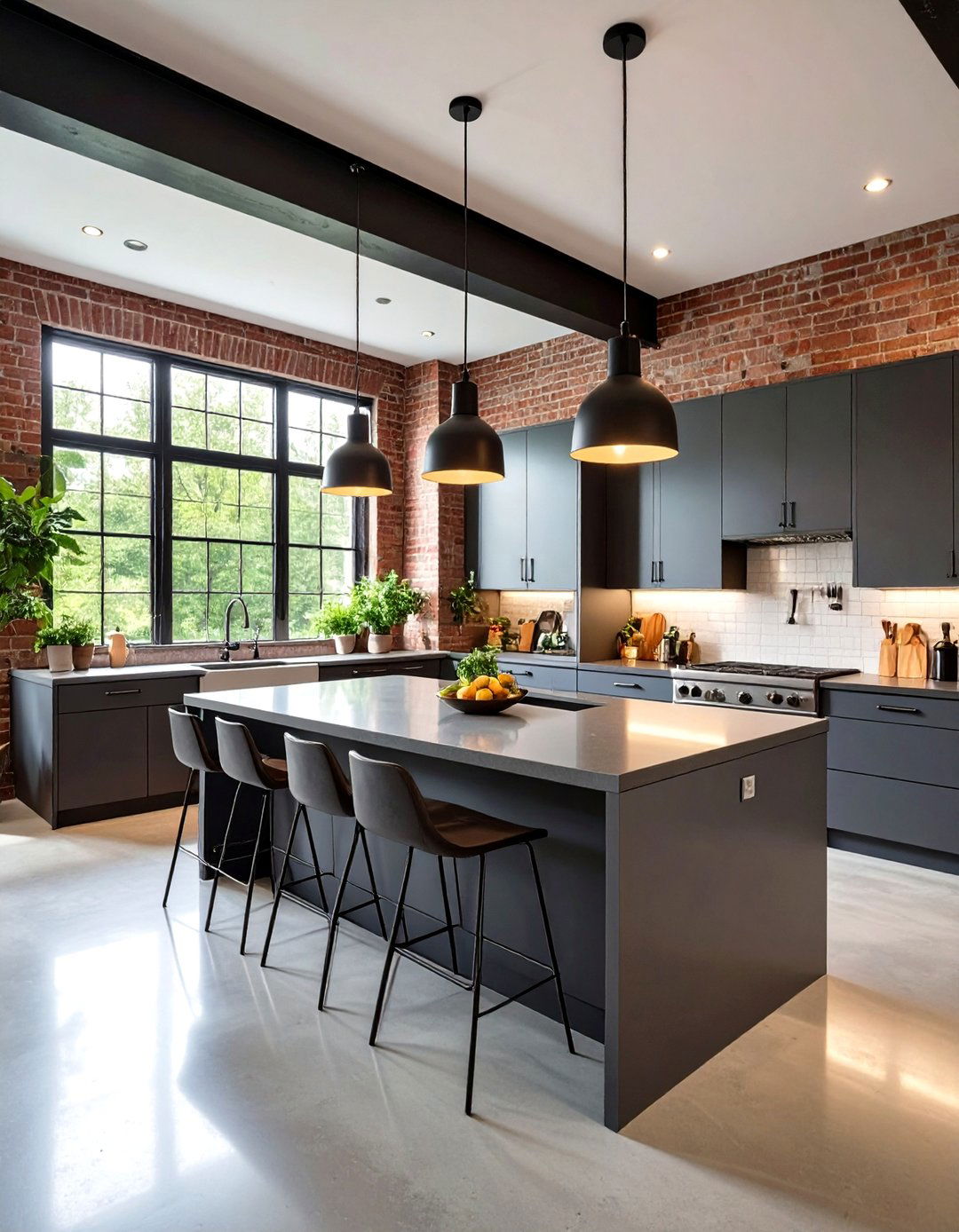 Urban Contemporary Gray Cabinets and Black Countertops Loft Kitchen - 20 Kitchen With Gray Cabinets And Black Countertops Ideas