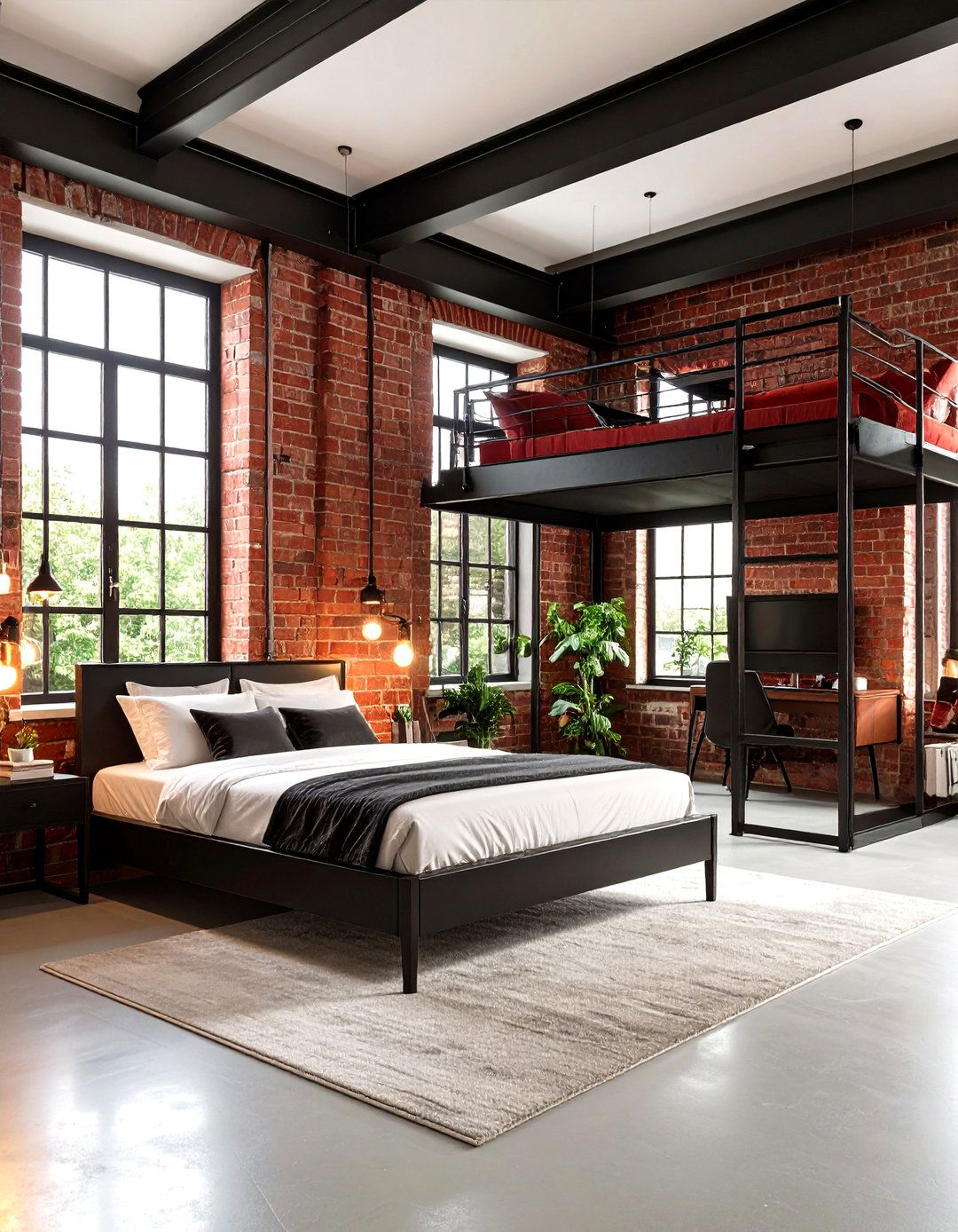 Urban Loft Red and Black Bedroom - 20 Red and Black Bedroom Ideas