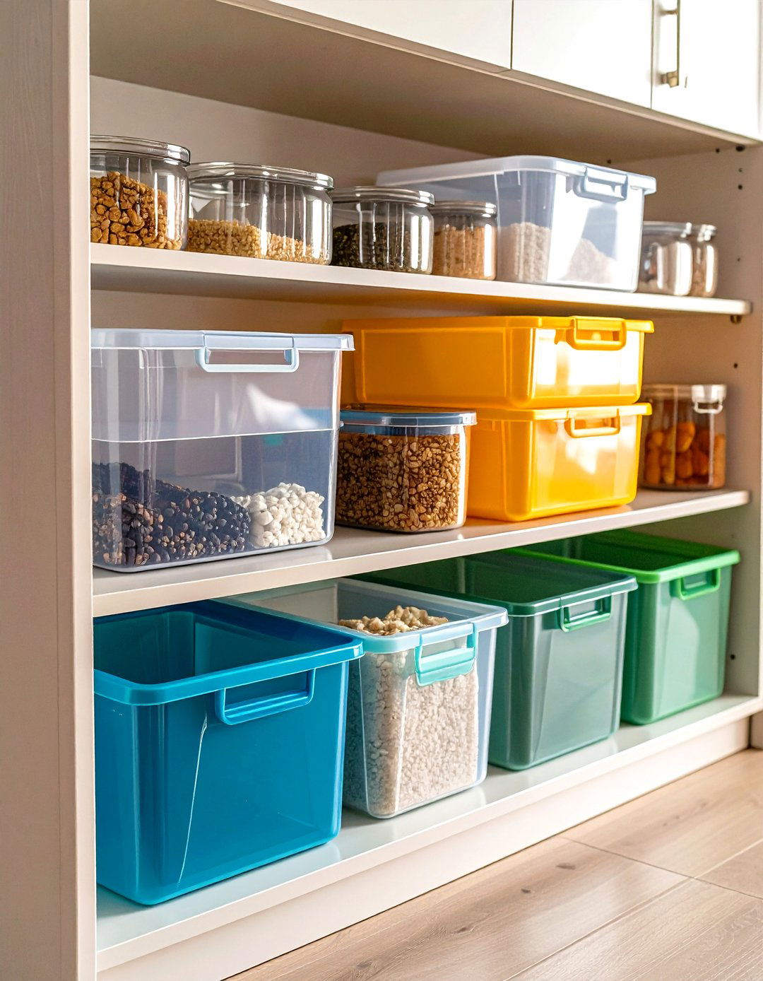 Use Clear Bins for Grouping - 20 Tupperware Organization Ideas