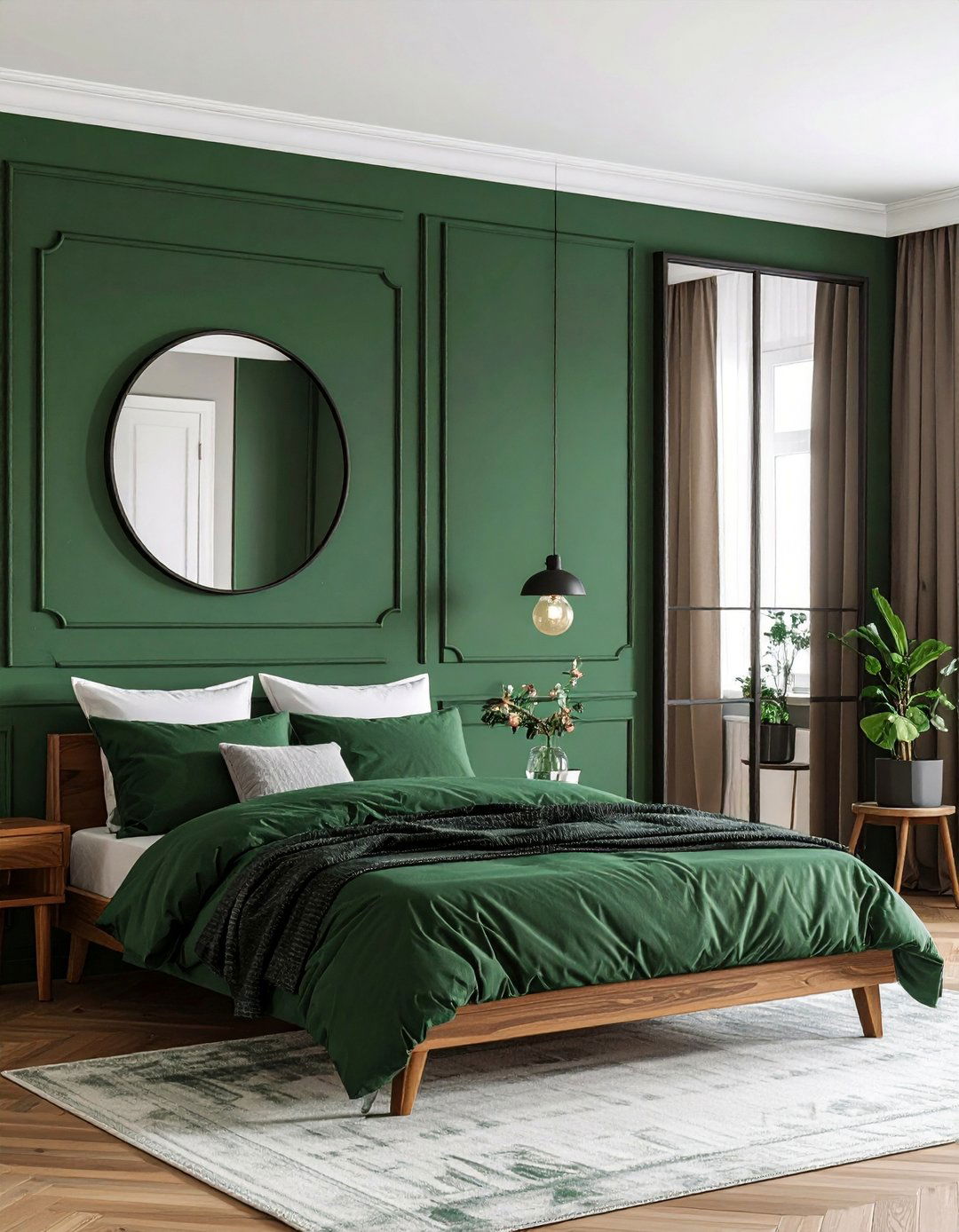Use Forest Green Bedroom Color Drenching to Make Small Rooms Feel Larger - 20 Forest Green Bedroom Ideas