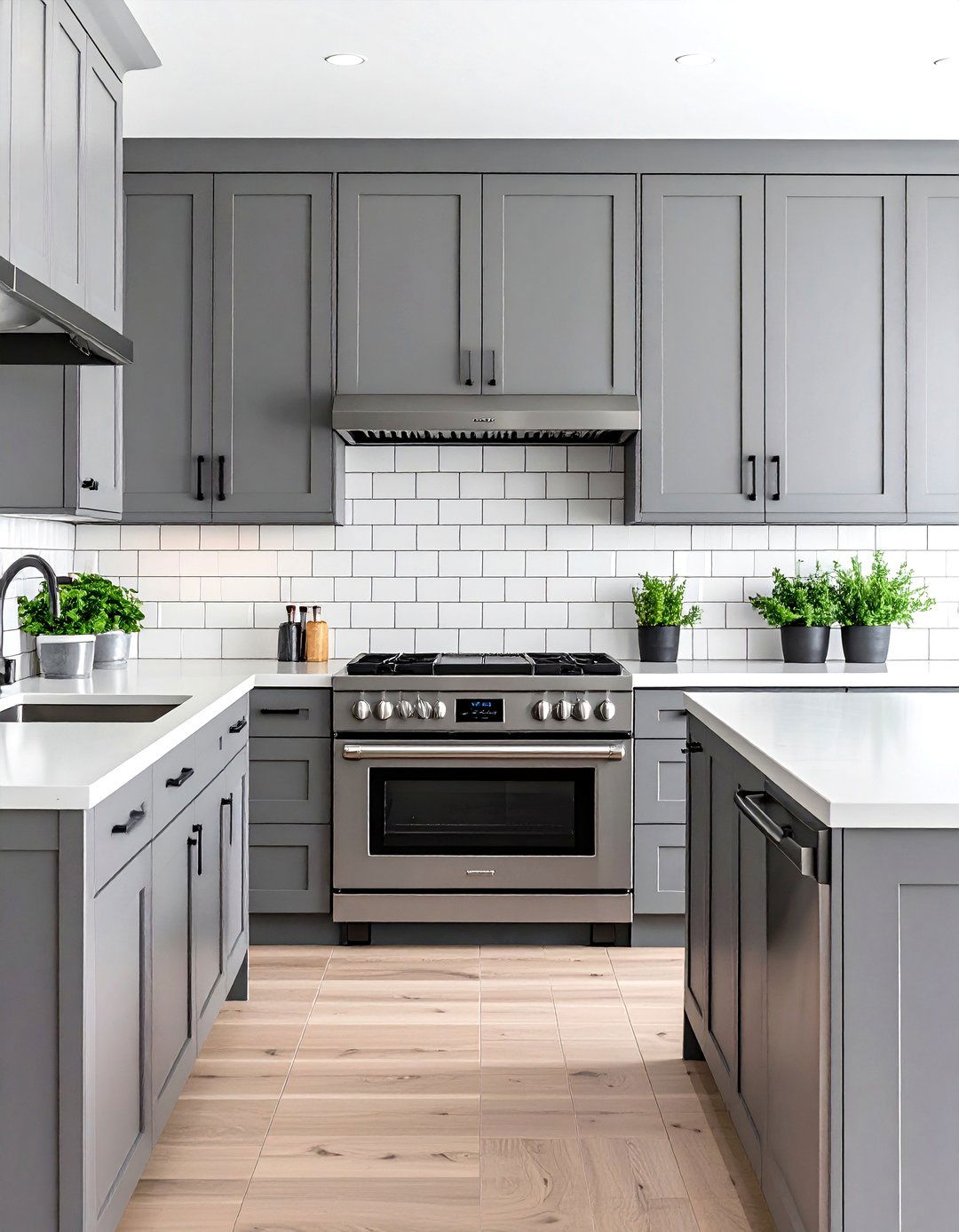 Use Gray Glazed Subway Tile With Matte Black Grout Lines - 20 Gray and Black Kitchen Ideas
