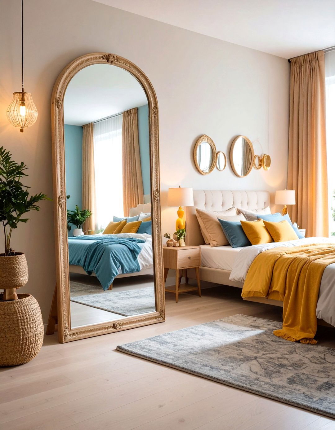 Use Mirrors to Amplify Space - 20 Small Guest Bedroom Ideas