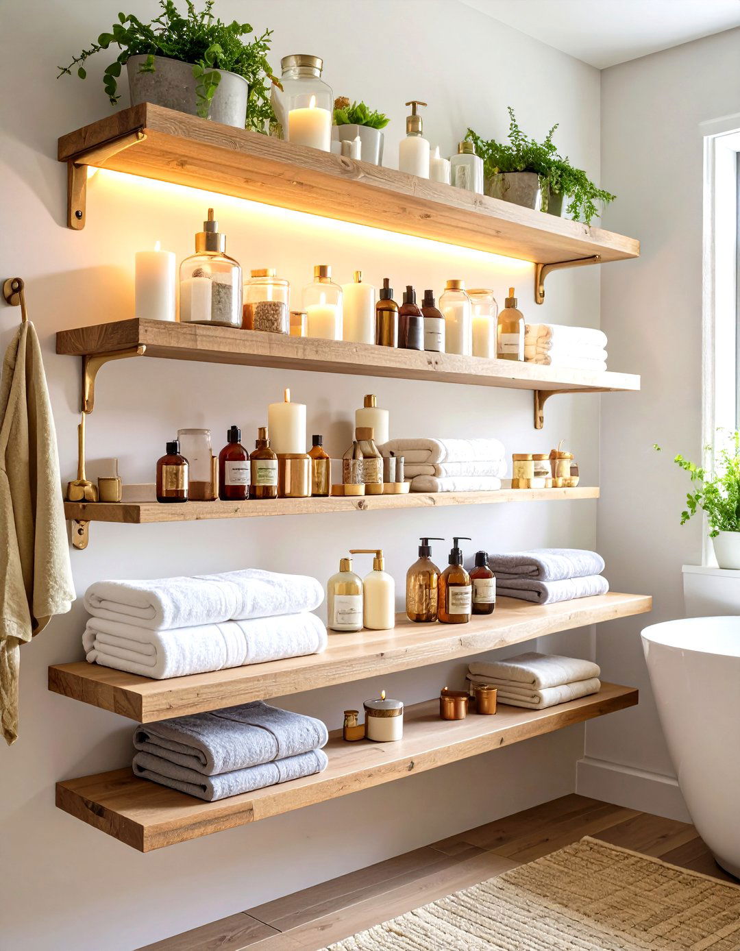Use Open Shelves to Showcase Eclectic Bathroom Treasures - 20 Eclectic Bathroom Ideas