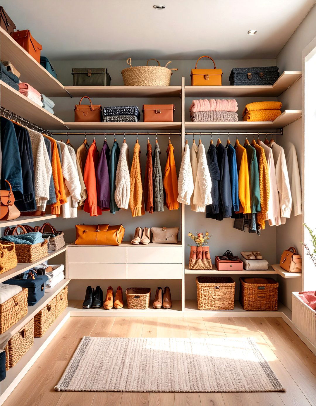 Use Open Shelving for Visual Appeal - 20 Walk in Closet Ideas