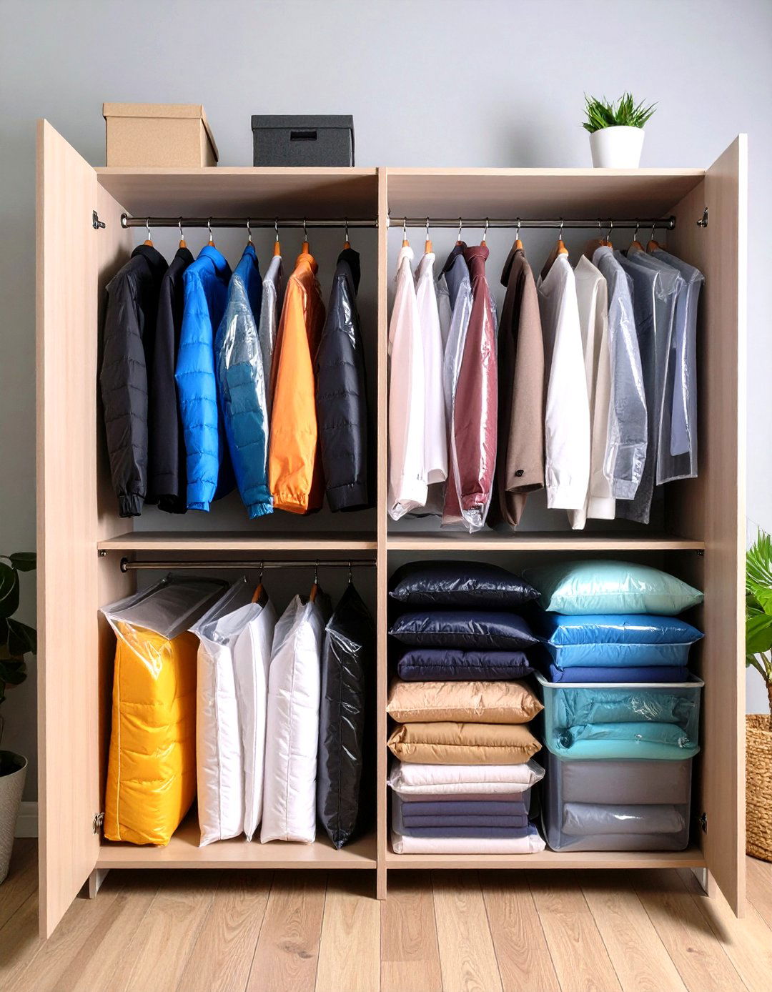 Use Vacuum Storage Bags - 20 Small Closet Storage Ideas