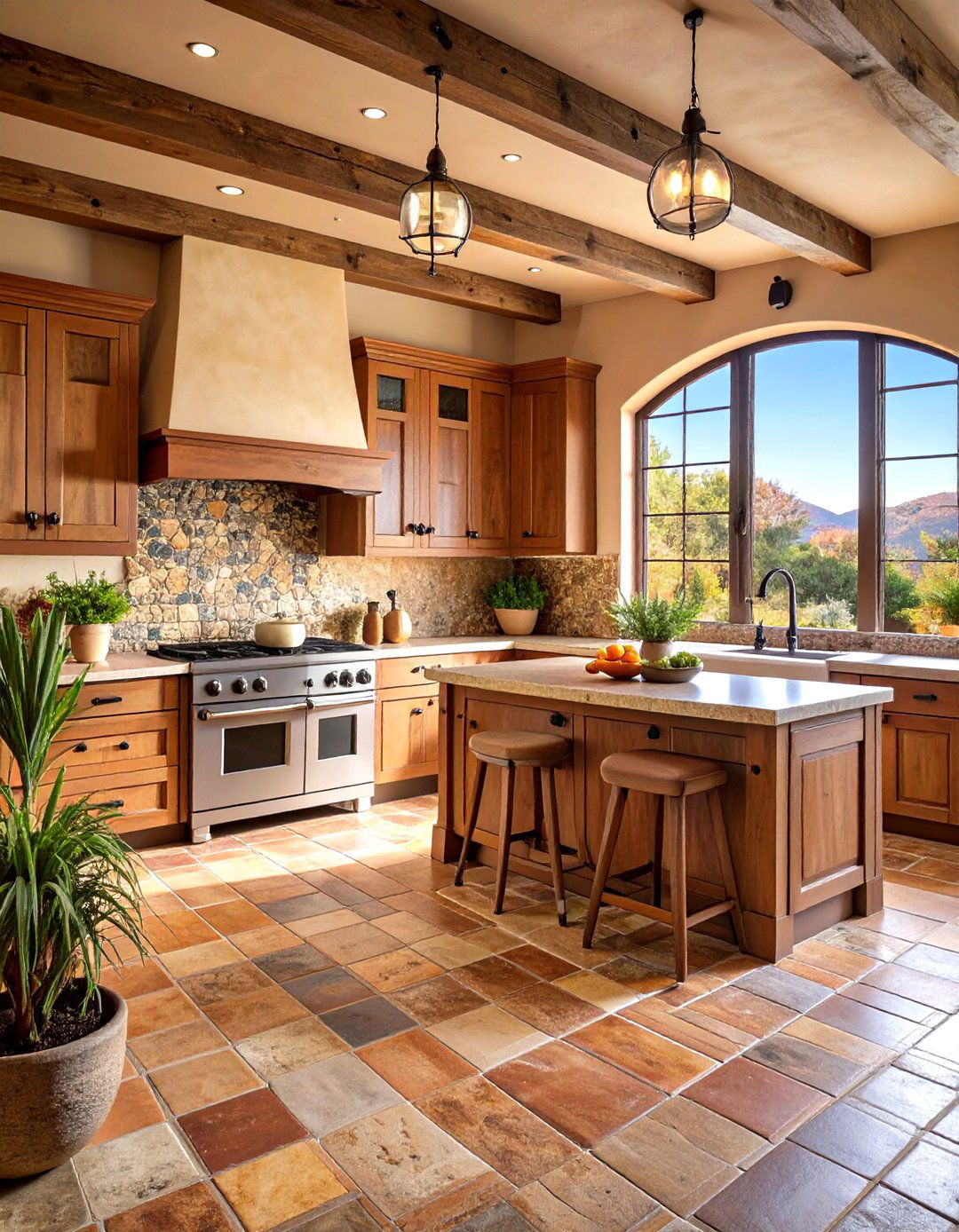 Using Earthy Textured Floors - 20 Southwestern Kitchen Ideas
