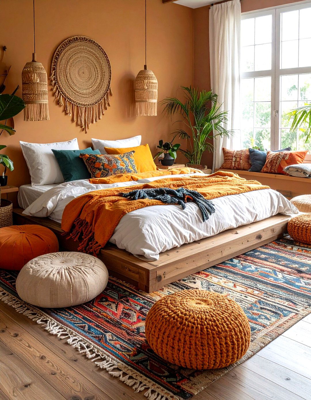 Utilize Low Profile Beds - 20 Small Boho Bedroom Ideas