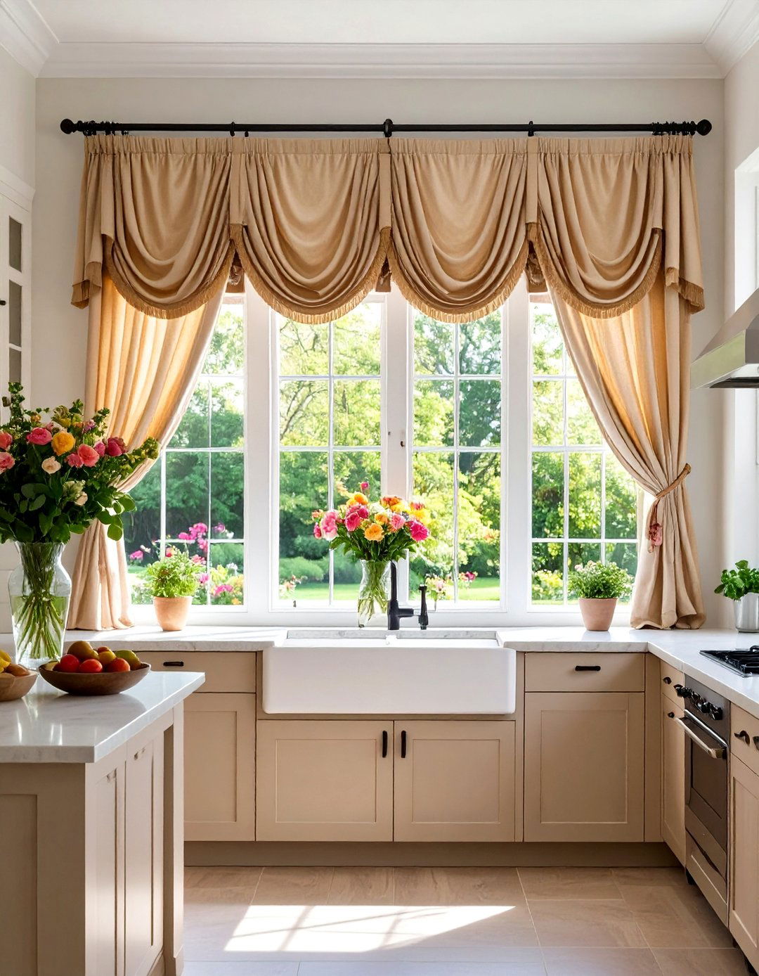 Valance Only Kitchen Curtain Treatment - 20 Kitchen Curtain Ideas