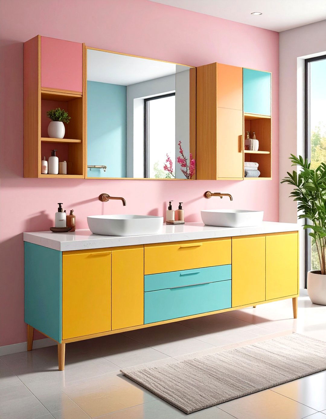 Vanity with Fold Out Counter Extensions - 20 Small Bathroom Vanity Ideas
