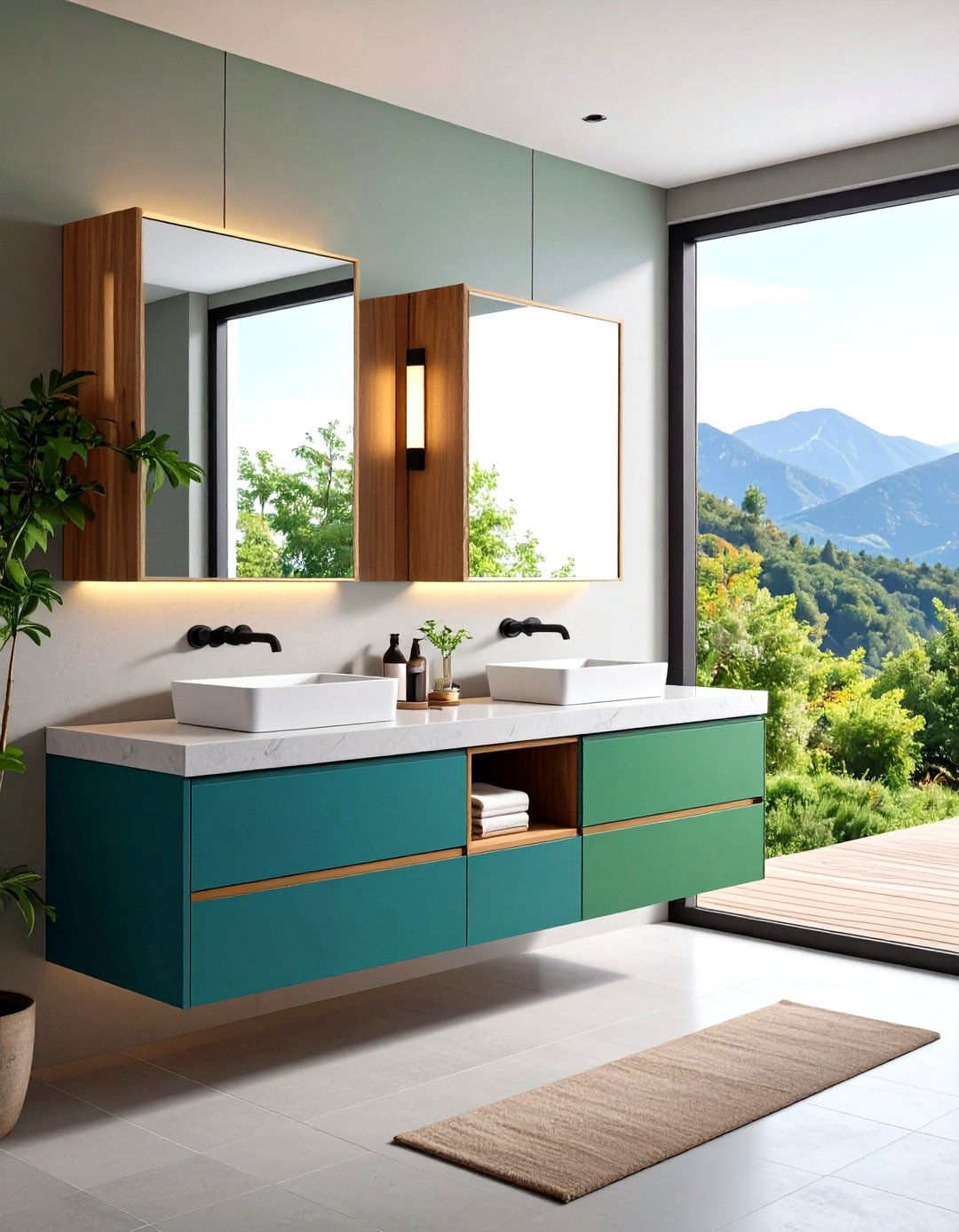 Vanity with Hidden Power Outlets - 20 Small Bathroom Vanity Ideas
