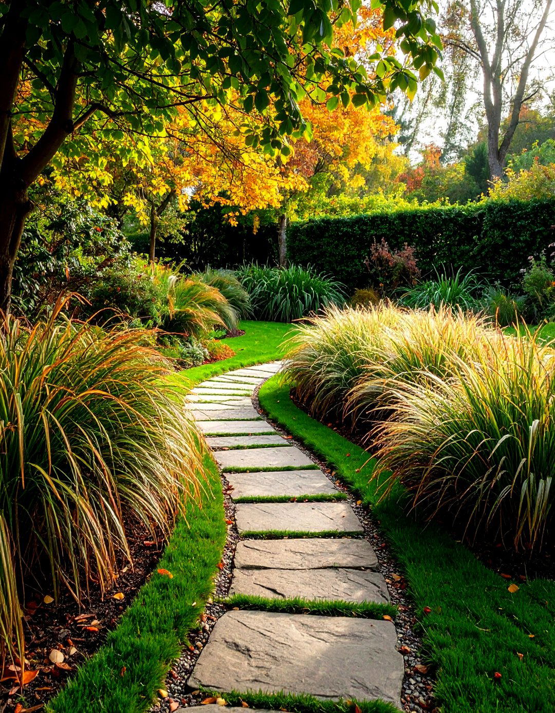 Variegated Sedge Groundcover Glow - 20 Front Yard Evergreen Landscaping Ideas