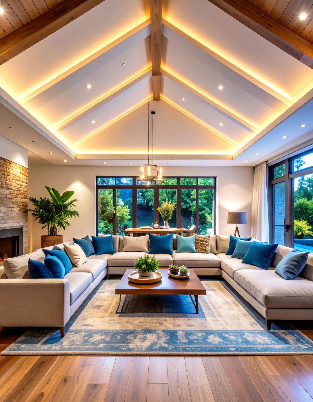 Vaulted Ceiling with Hidden Cove Lighting - 20 Vaulted Ceiling Ideas