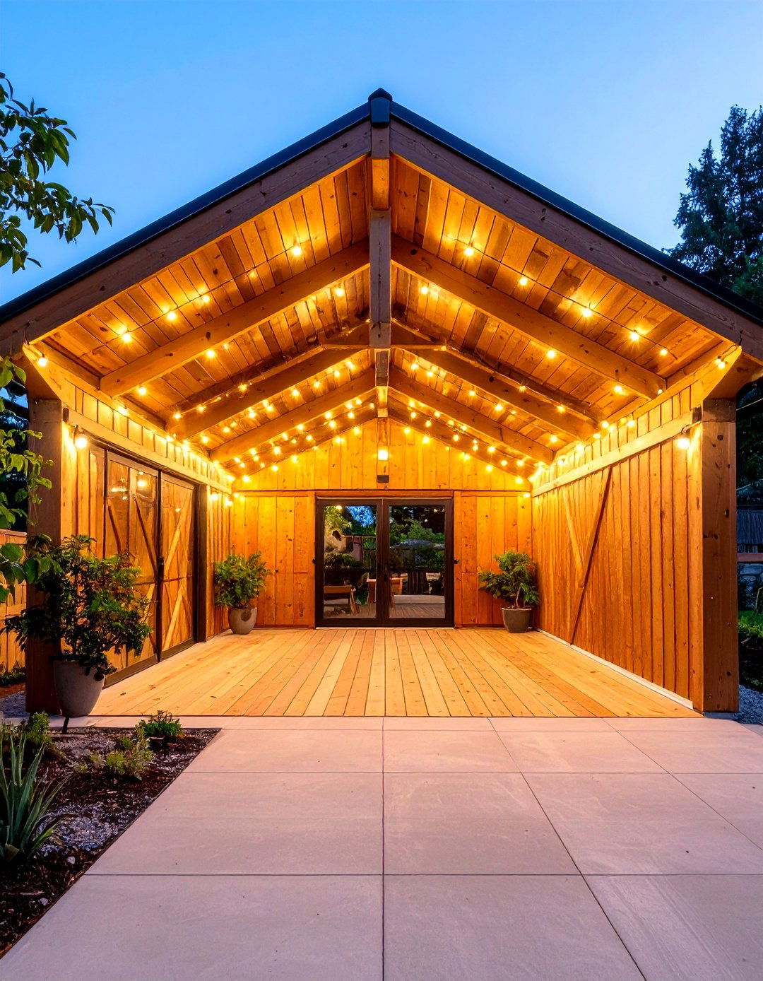 Vaulted Ceiling with LED Strip Lights - 20 Shed Ceiling Ideas