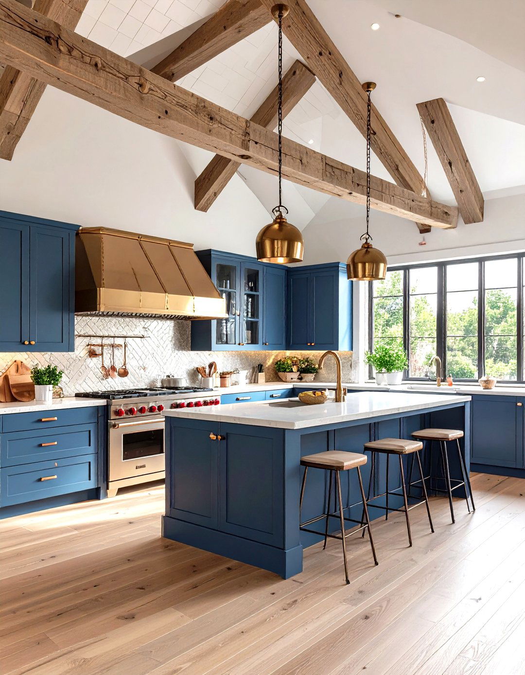 Vaulted Ceiling with Metal Accents - 20 Vaulted Ceiling Kitchen Ideas