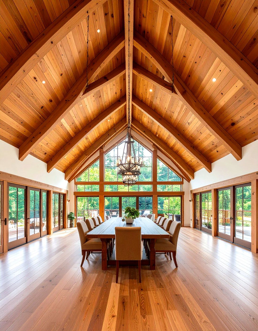 Vaulted Wood Plank Ceiling Drama - 20 Wood Plank Ceiling Ideas