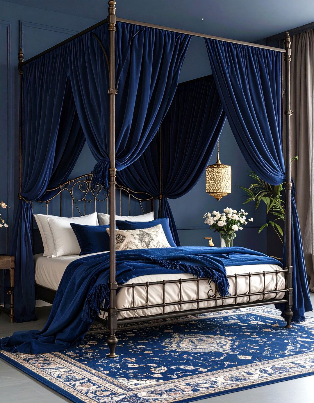 Velvet Canopy Centerpiece in a Gothic Bedroom - 20 Gothic Bedroom Ideas