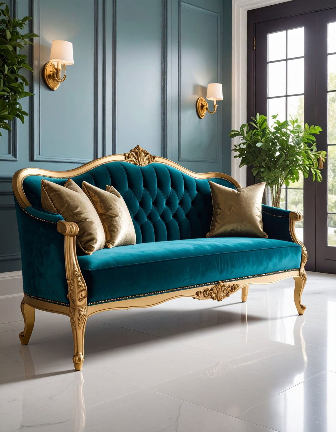 Velvet Entryway Bench with Glamorous Appeal - 20 Entryway Bench Ideas