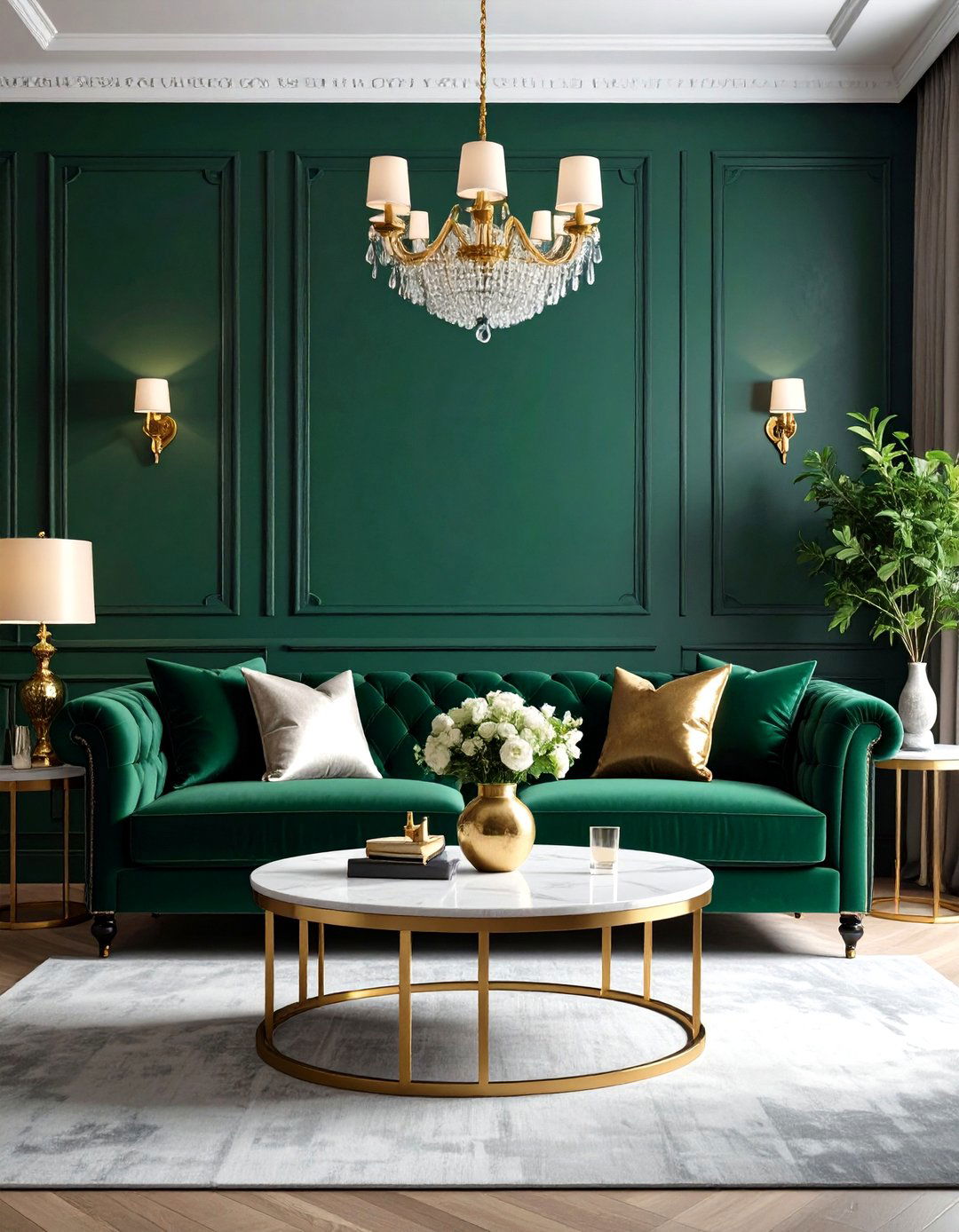 Velvet Living Room Couch in Jewel Tones - 20 Living Room Couch Ideas