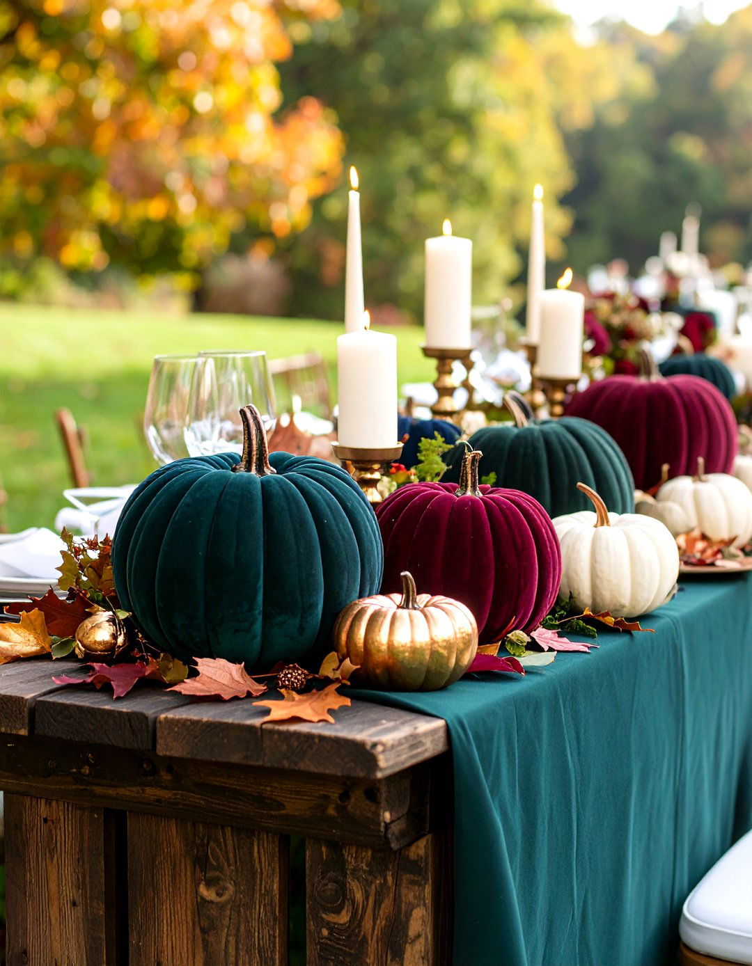 Velvet Pumpkin Rustic Wedding Centerpieces with Autumn Sophistication - 20 Rustic Wedding Centerpieces