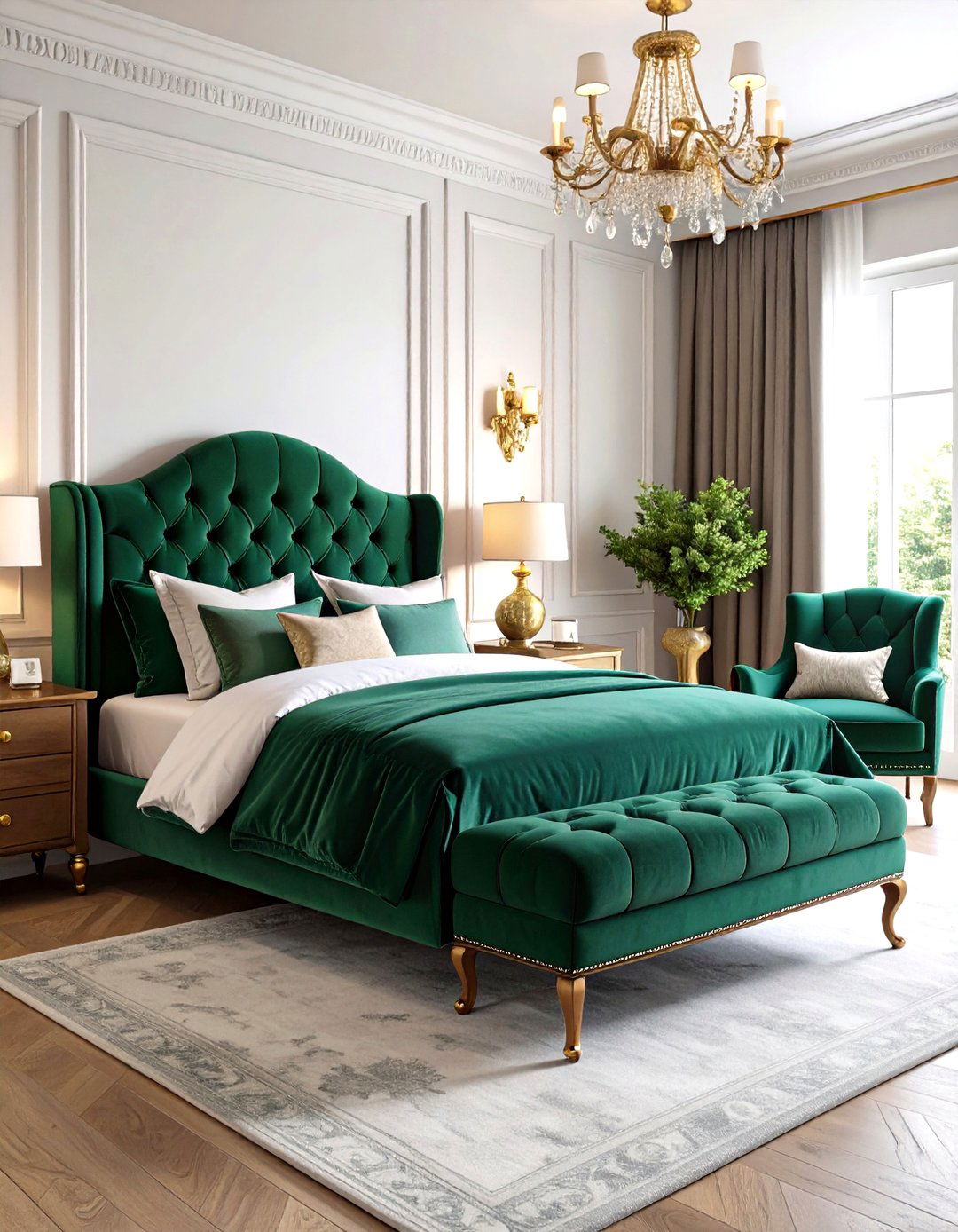 Velvet Upholstery - 20 Vintage Bedroom Ideas