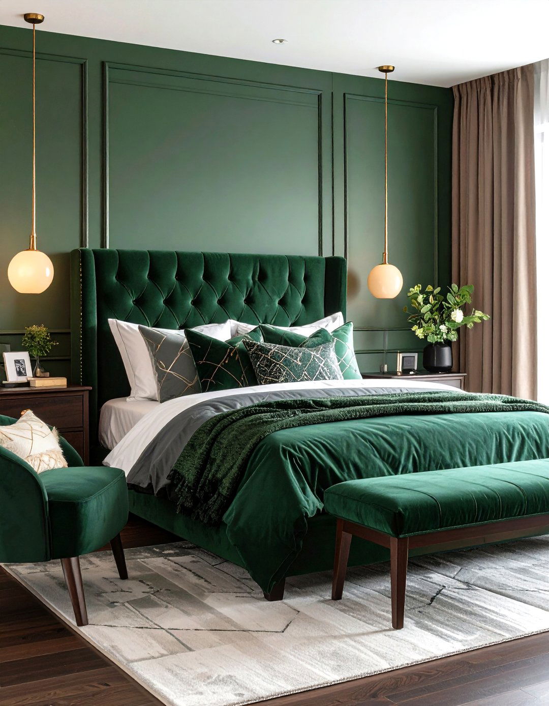 Velvet Upholstery s Bedroom Luxury - 20 60s Bedroom Ideas
