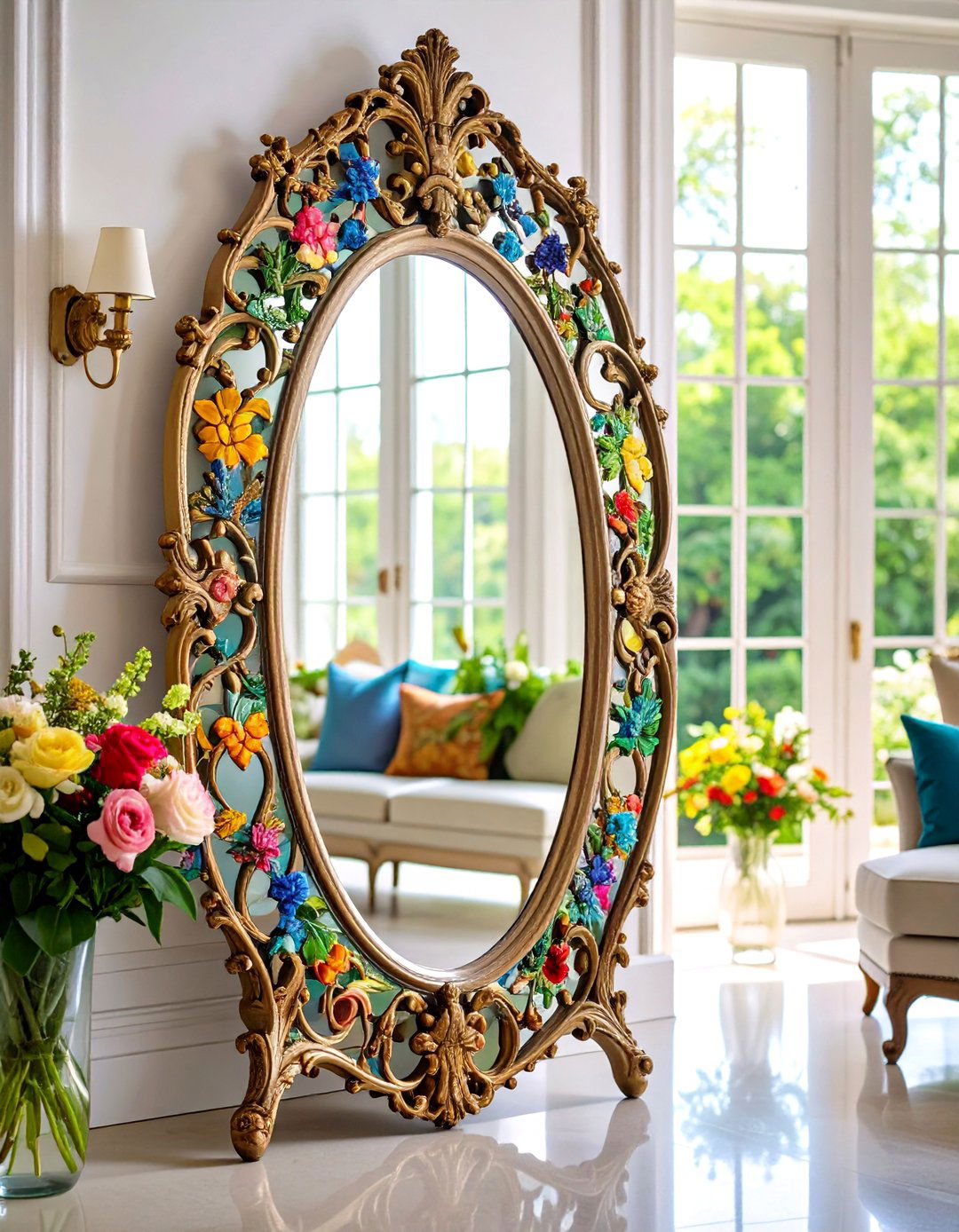 Venetian Living Room Mirror Luxurious Tradition - 20 Living Room Mirror Ideas