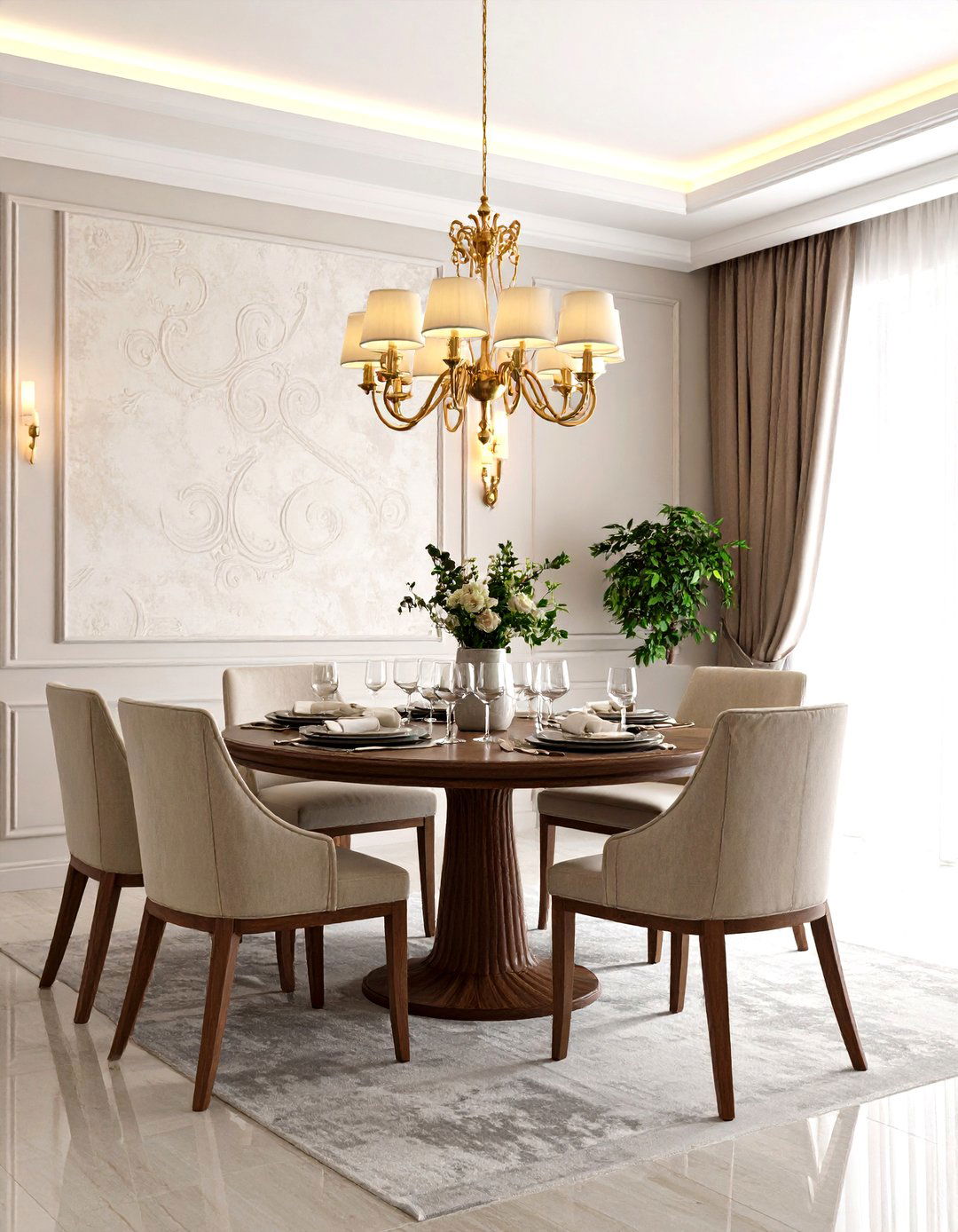 Venetian Plaster Accent Wall - 20 Dining Room Accent Wall Ideas