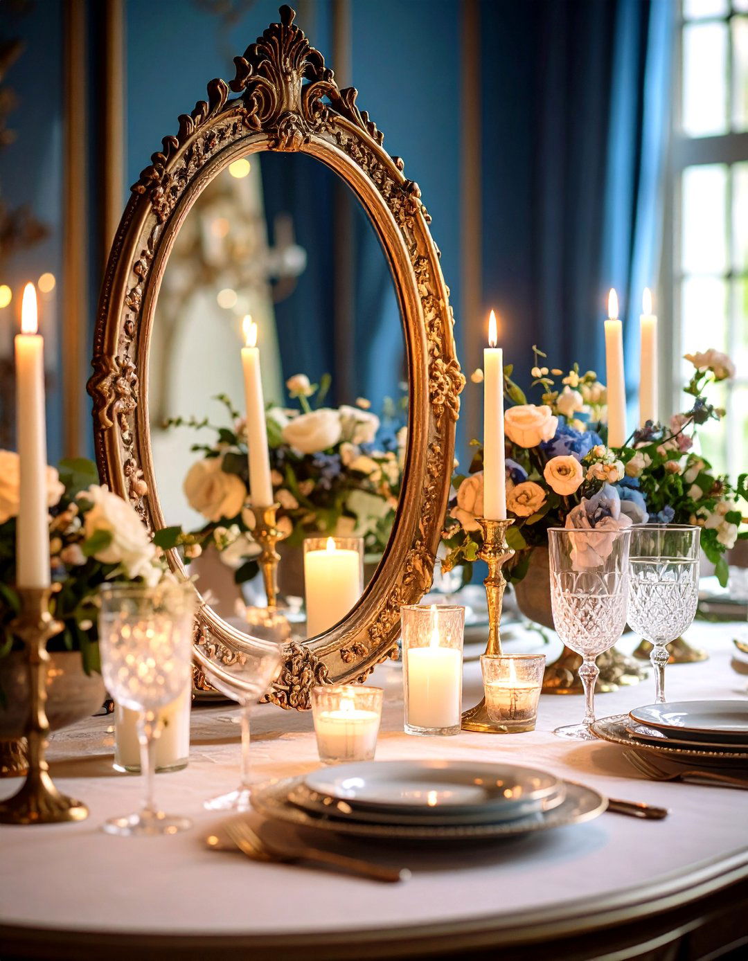 Venetian Style Etched Mirror Accent - 20 Dining Room Mirror Ideas