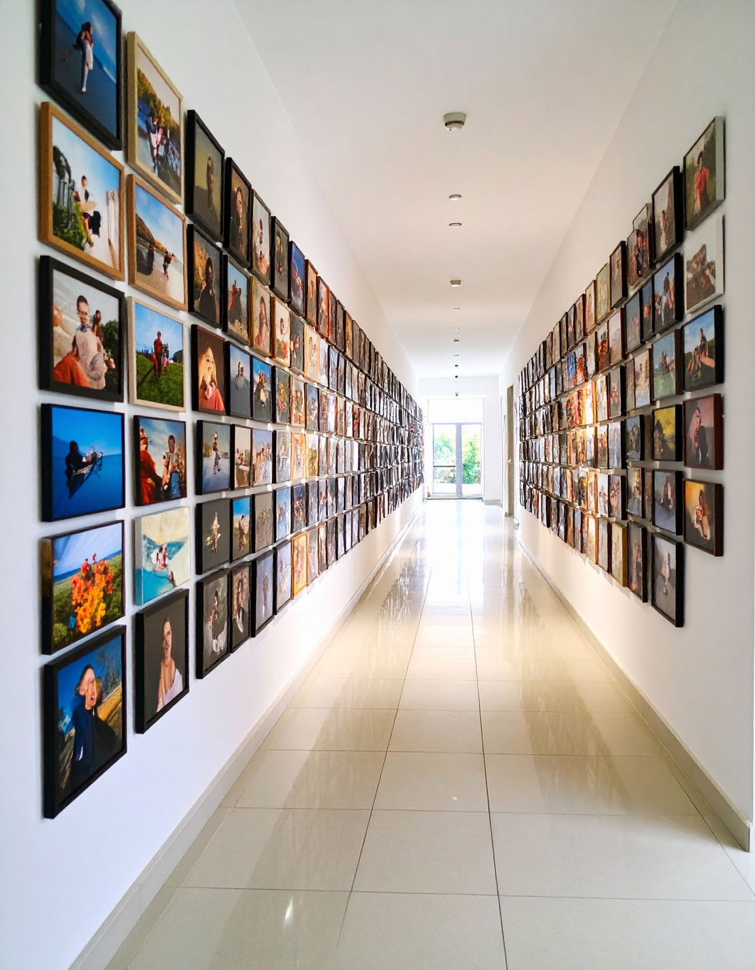 Vertical Column Suited to Narrow Spaces - 20 Family Picture Wall Ideas