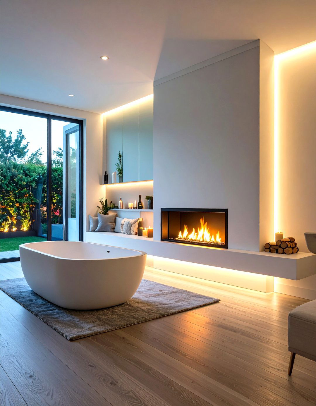 Vertical Electric Fireplace for Tall Narrow Spaces - 20 Electric Fireplace Ideas