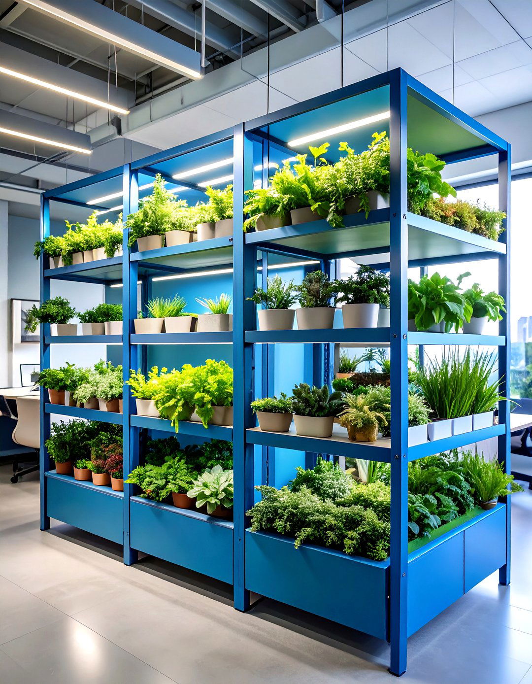 Vertical Garden Cubicle Shelves That Purify Air - 20 Cubicle Decor Ideas