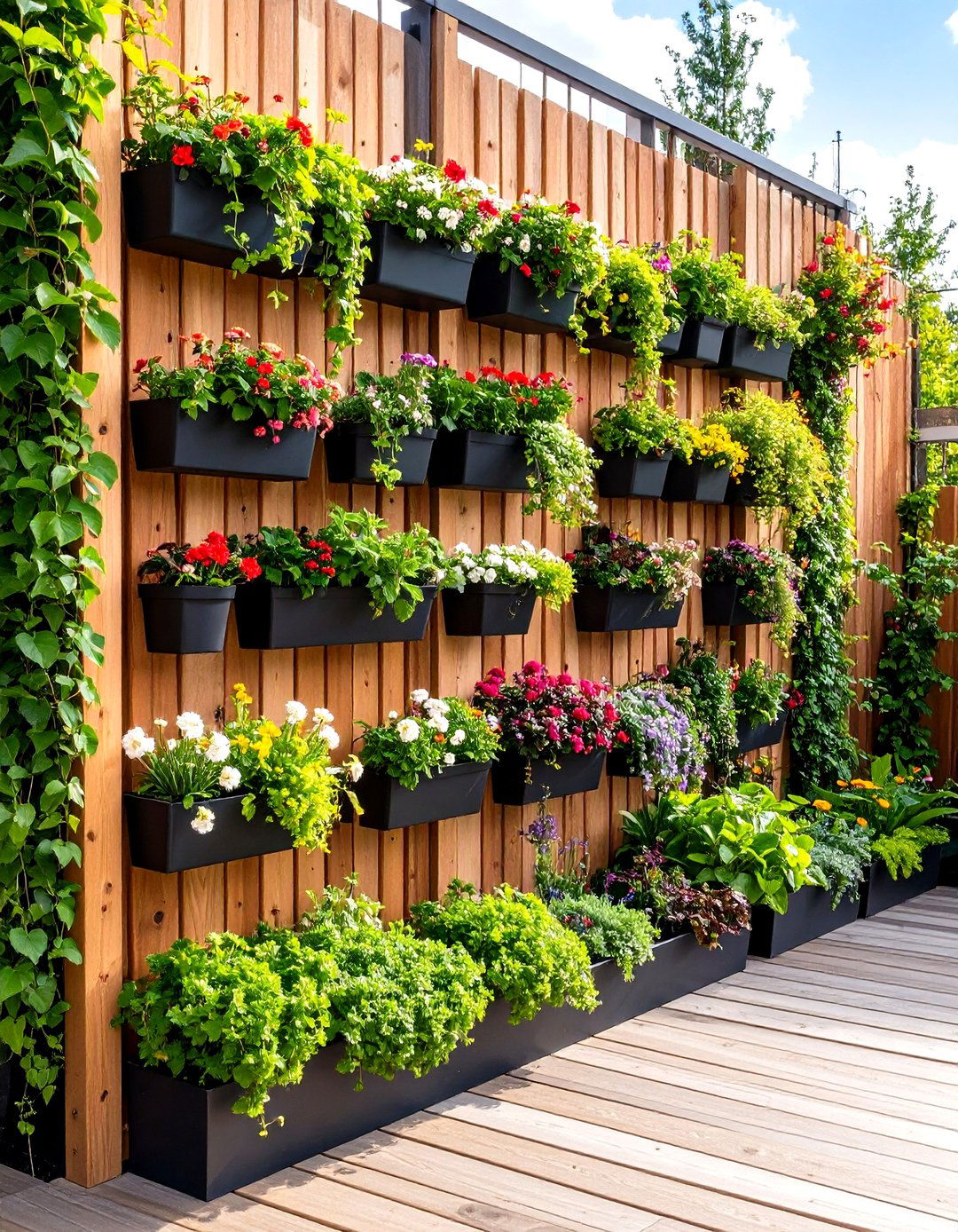 Vertical Garden Deck Features - 20 Backyard Deck Ideas on a Budget