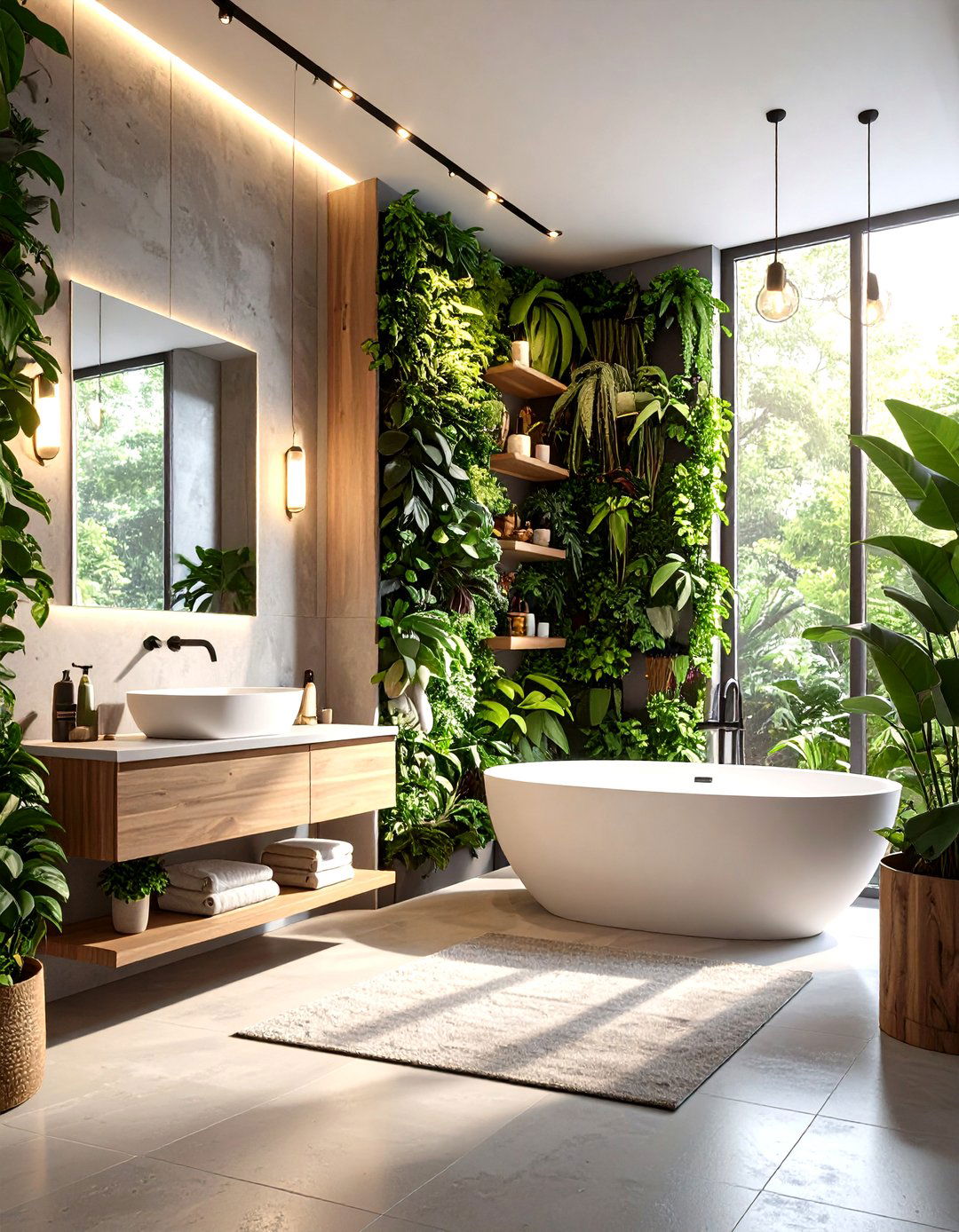 Vertical Garden Greenhouse Bathroom - 20 Greenhouse Bathroom Ideas