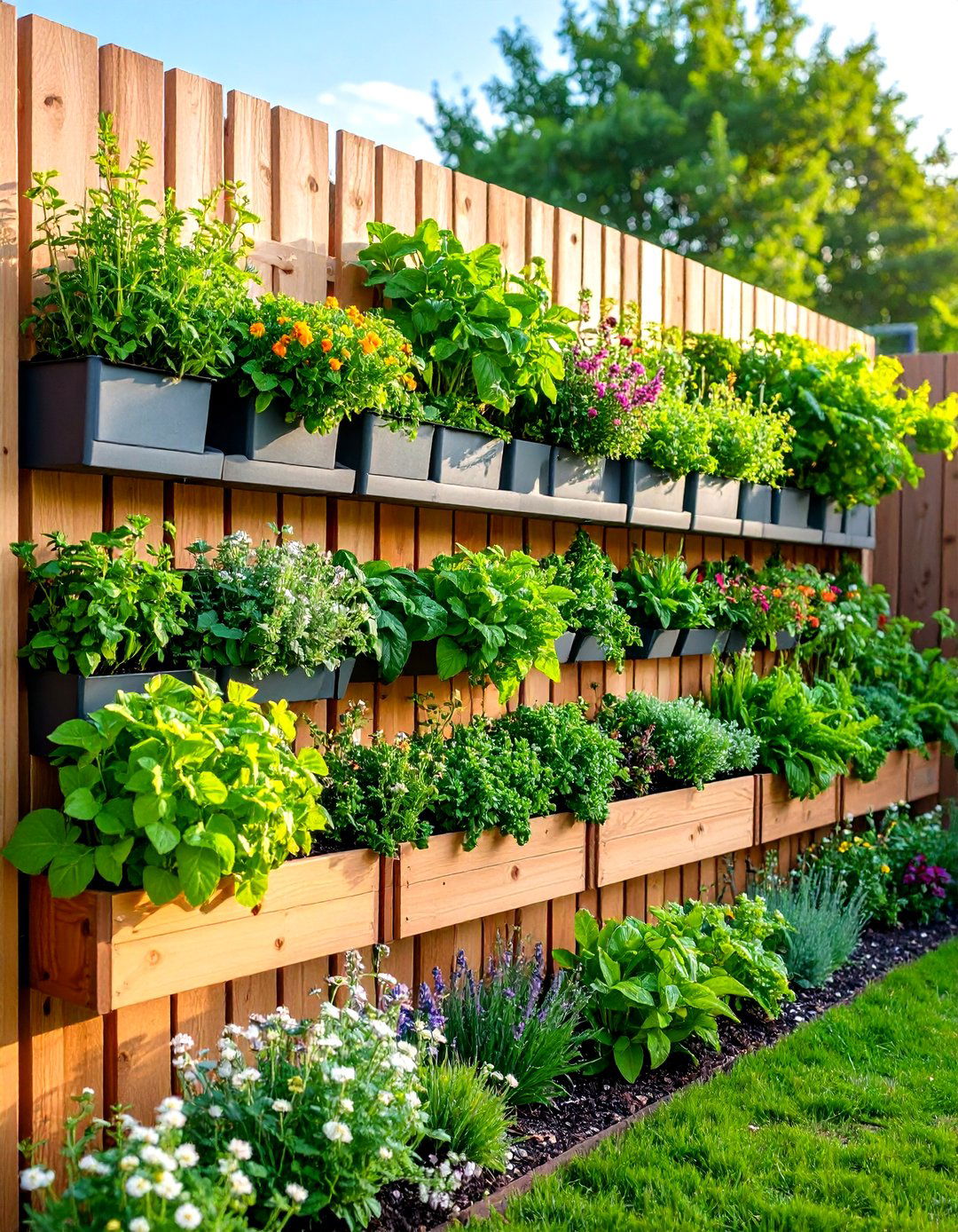 Vertical Garden Planter Decorative Fence - 20 Decorative Fence Ideas