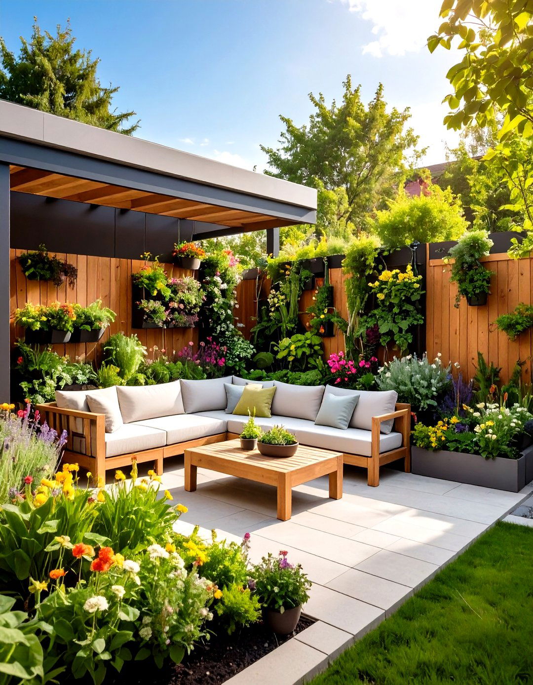 Vertical Garden Privacy Patio Sanctuary - 20 Privacy Patio Ideas