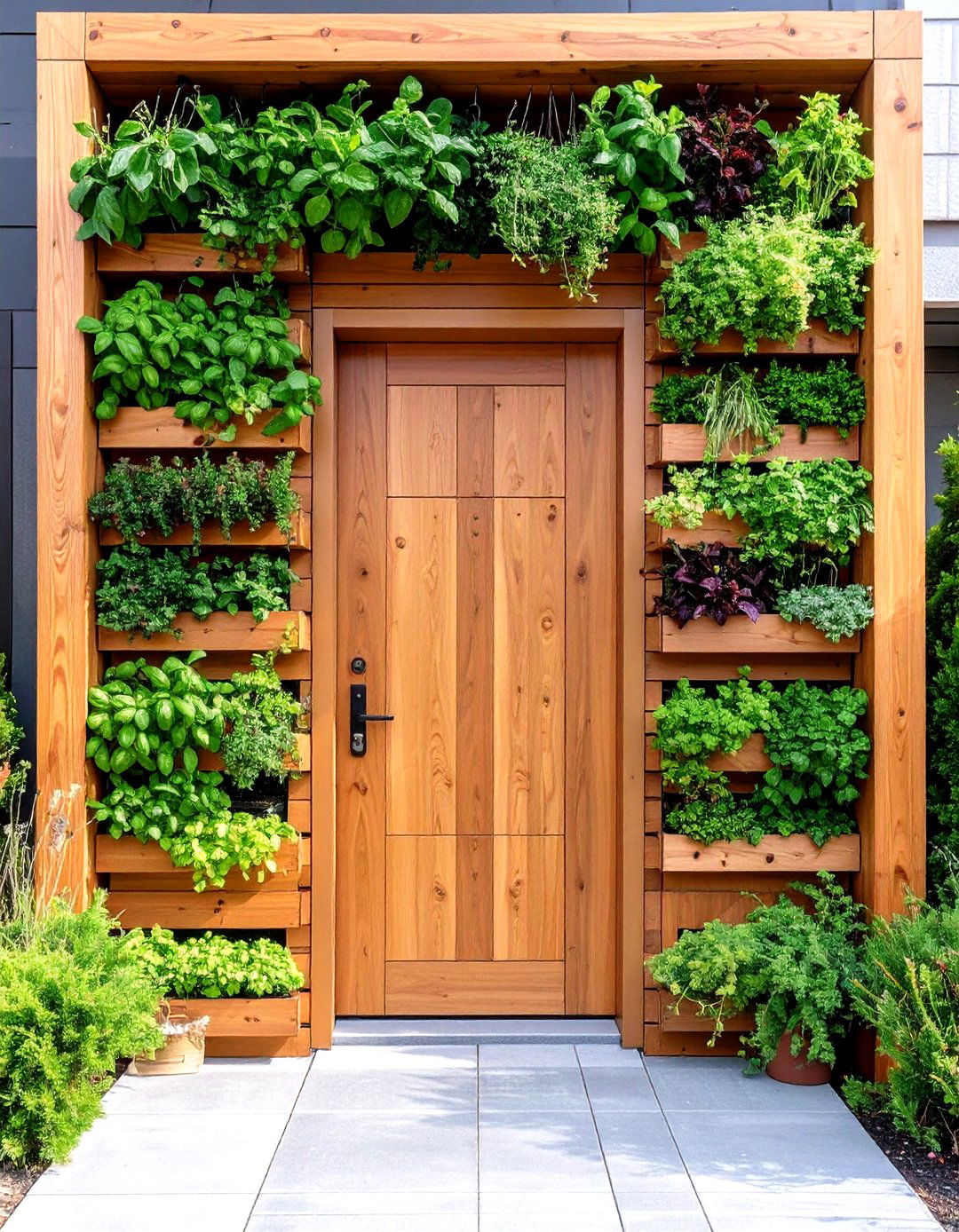 Vertical Garden Wall Greens Your Front Door Decor - 20 Front Door Decor Ideas