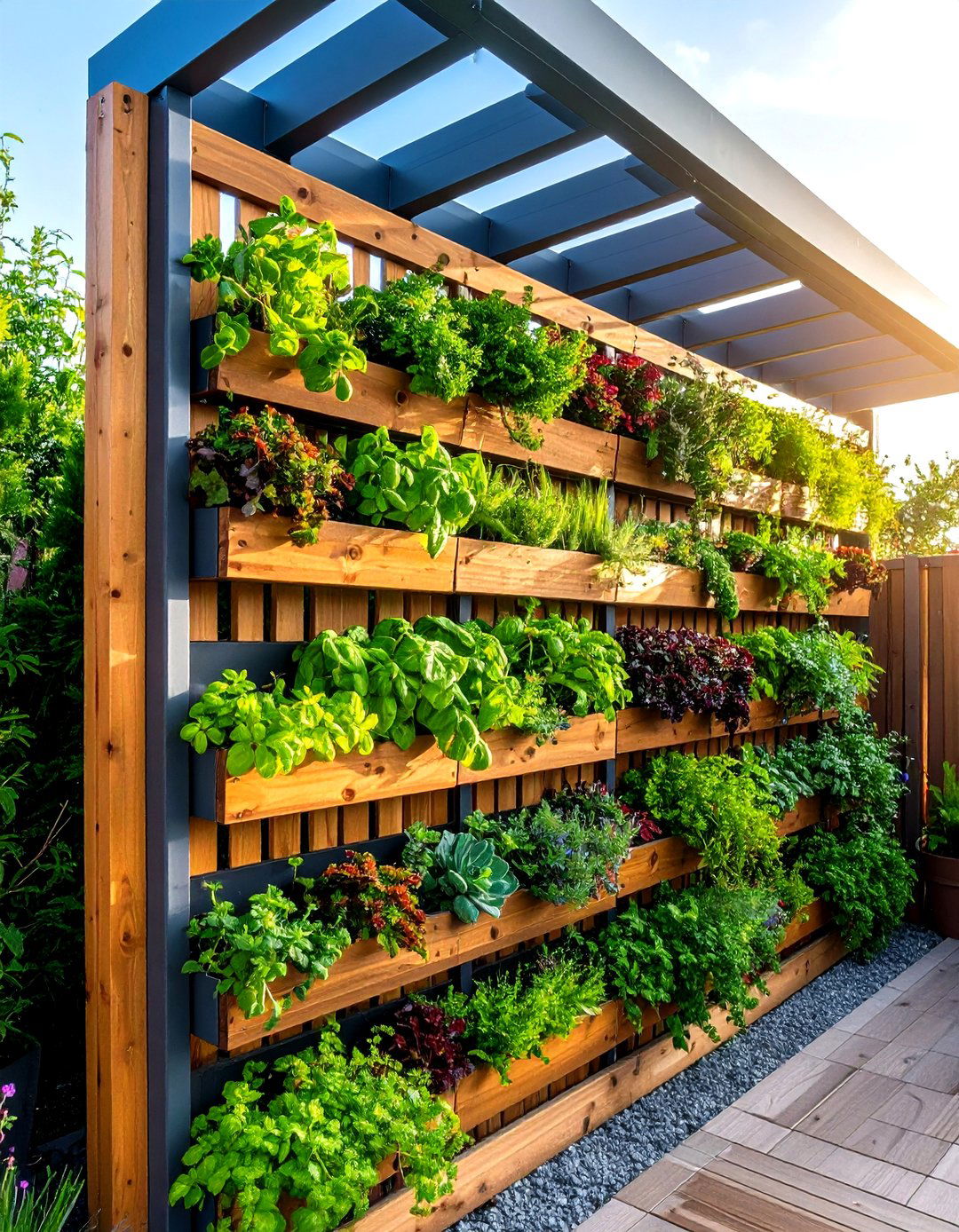 Vertical Garden Wall Pergola - 20 Front Porch Pergola Ideas