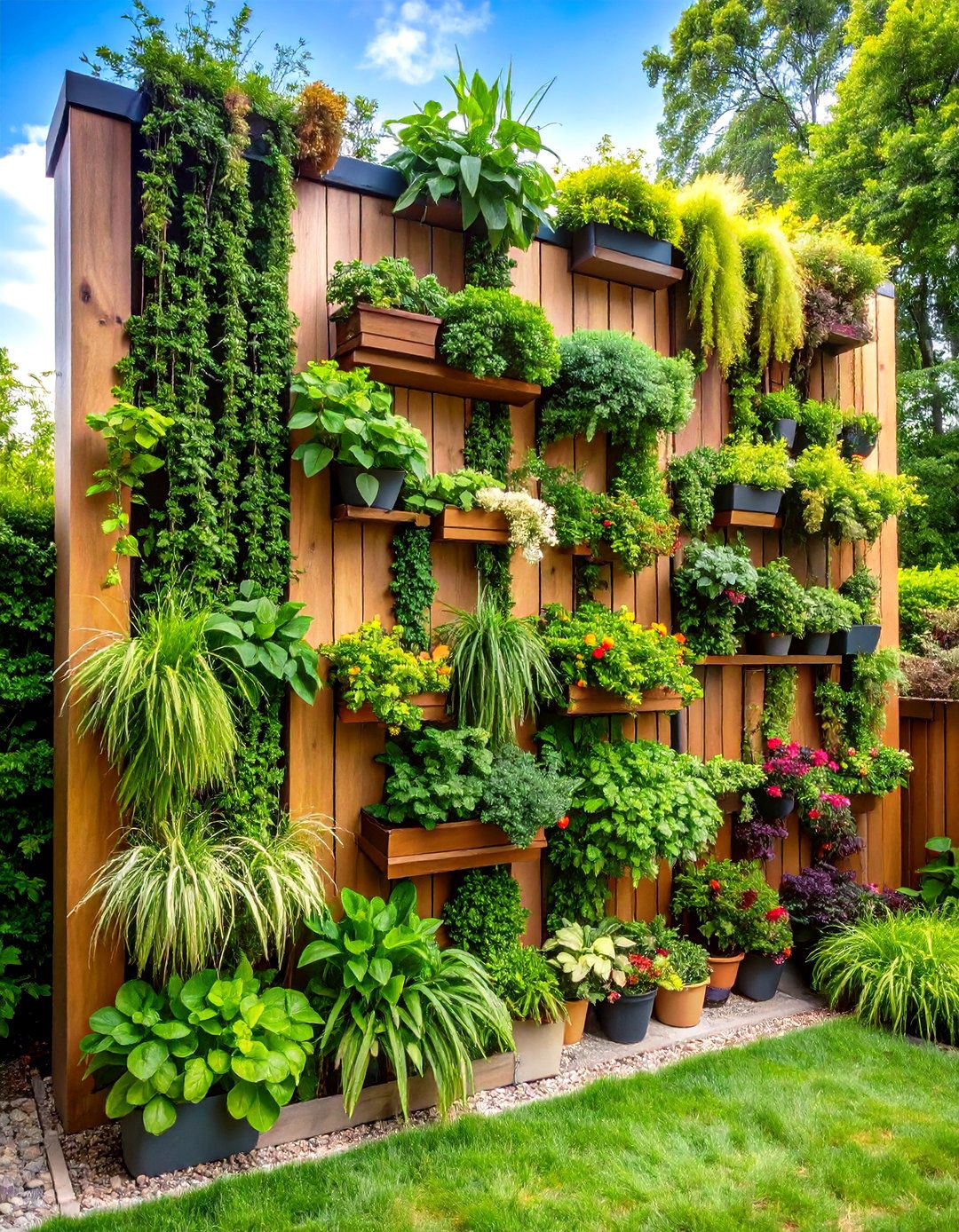 Vertical Garden Walls for Maximum Greenery Impact - 20 Townhouse Backyard Ideas